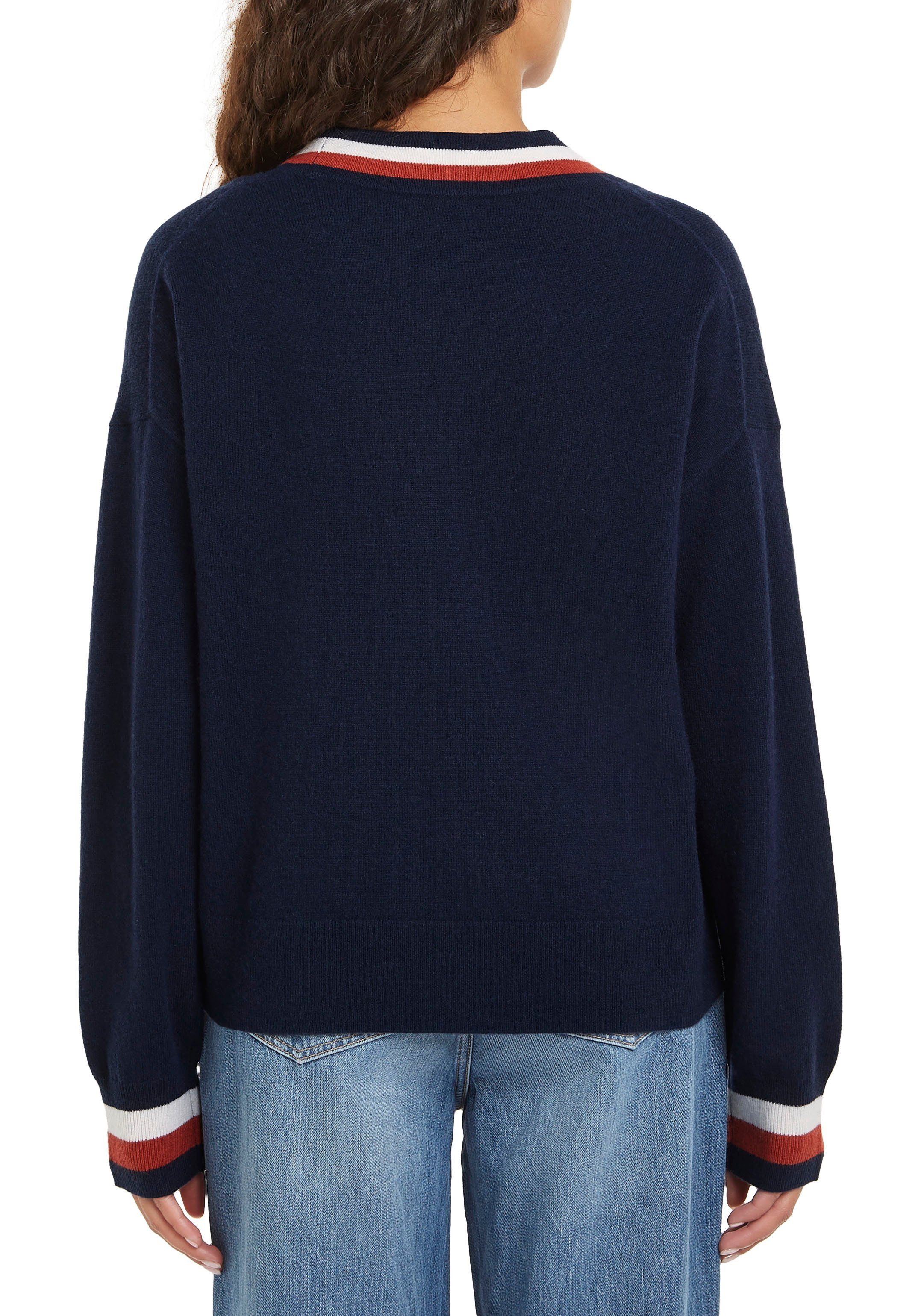 Tommy Hilfiger Vest GLOBAL STP WOOL CASH CARDIGAN met tommy hilfiger global stripe (Global Serie TH VROUWEN)
