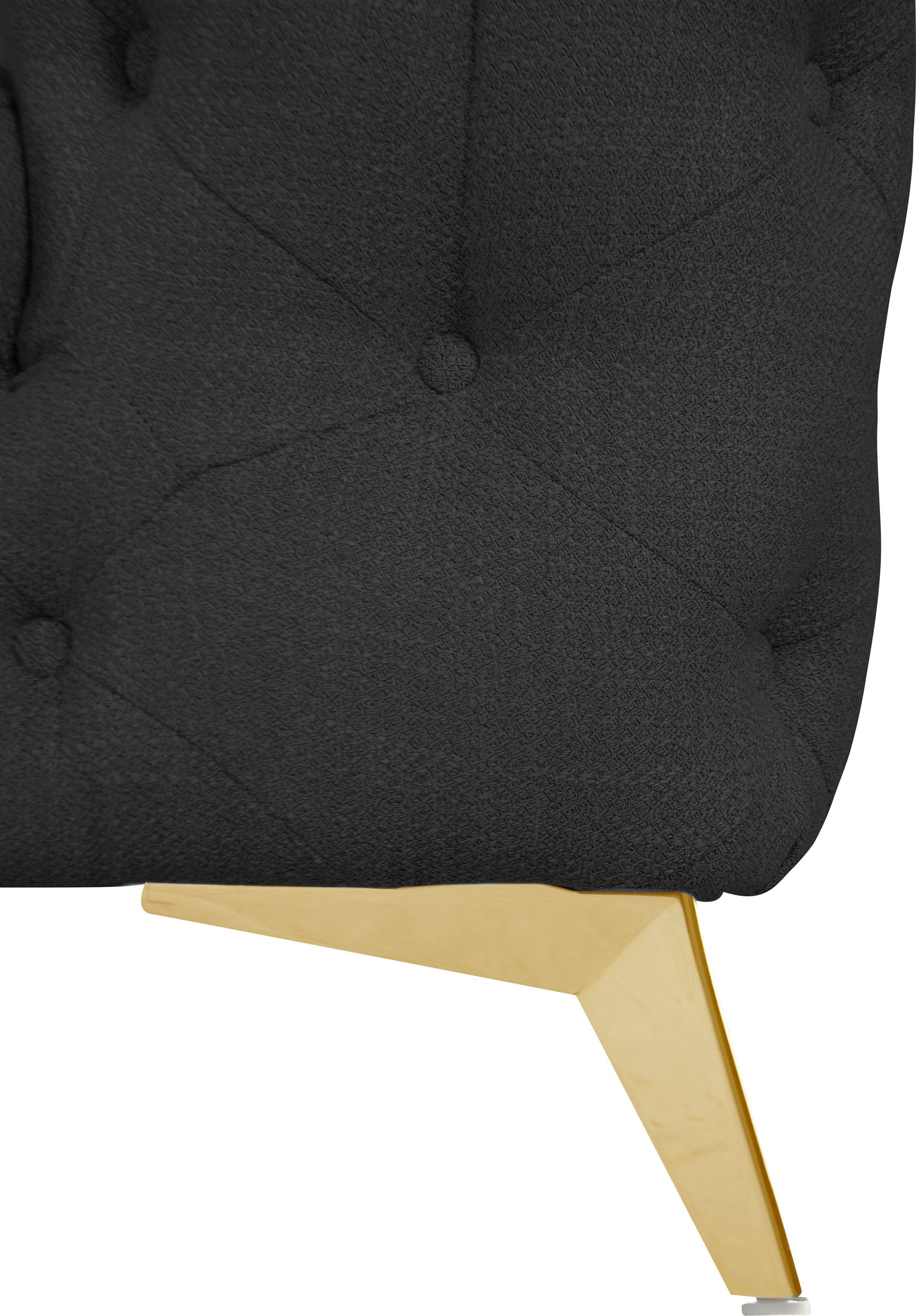 Leonique Chesterfield-bank Glynis L-vorm luxueuze capitonnage, moderne chesterfield look, kleur van de poten ter keuze