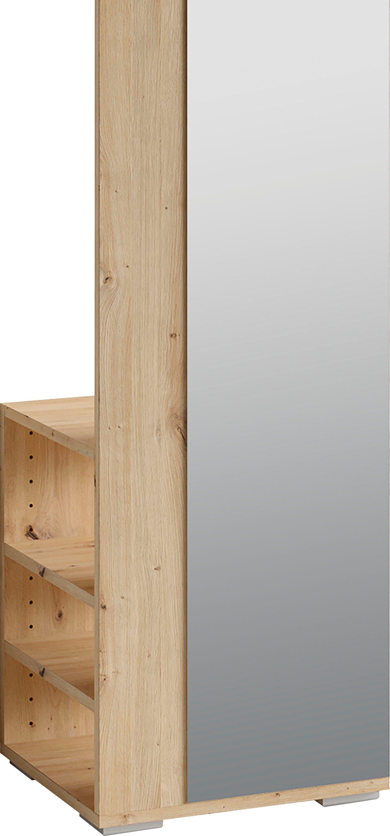 INOSIGN Kapstokpaneel Ben Breedte 40 cm, met spiegel en garderobestang (1 stuk)