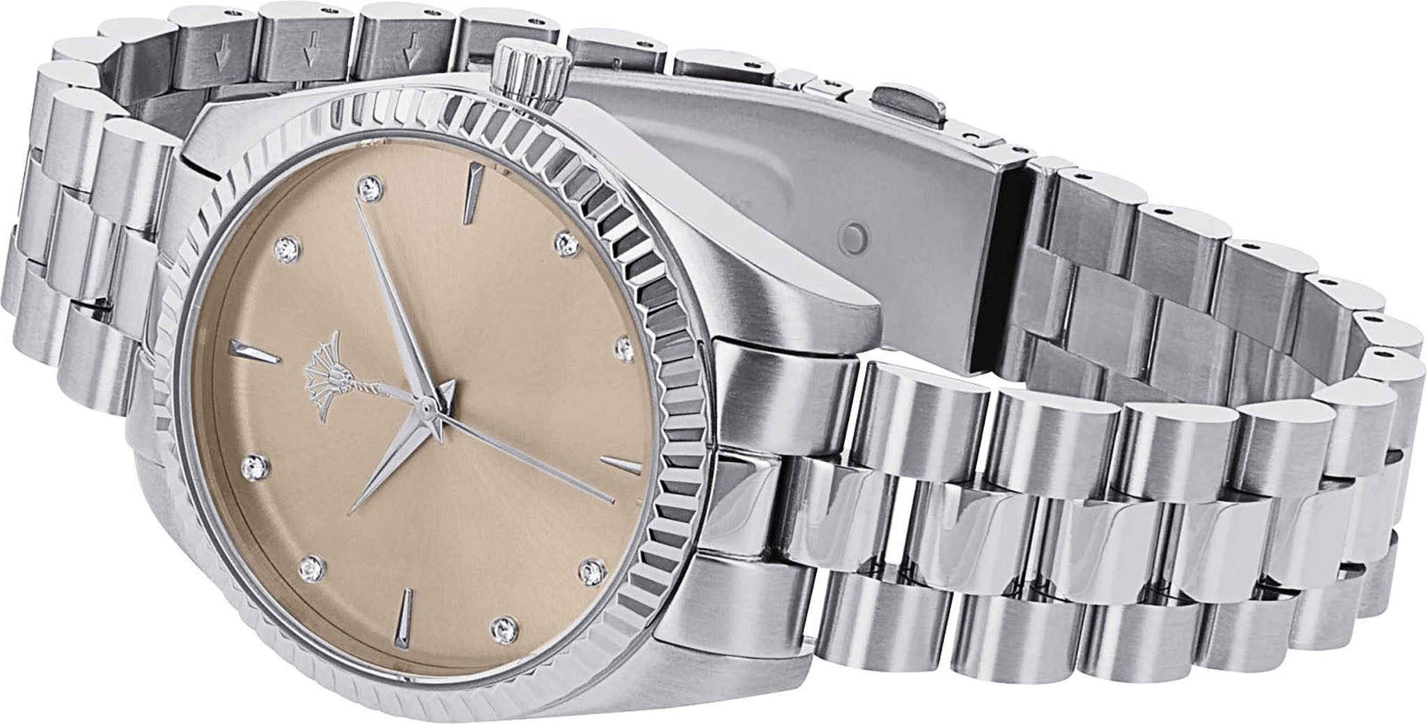 Joop! Kwartshorloge Horloge, dameshorloge, stalen band, analoog, zirkonia (synth.)
