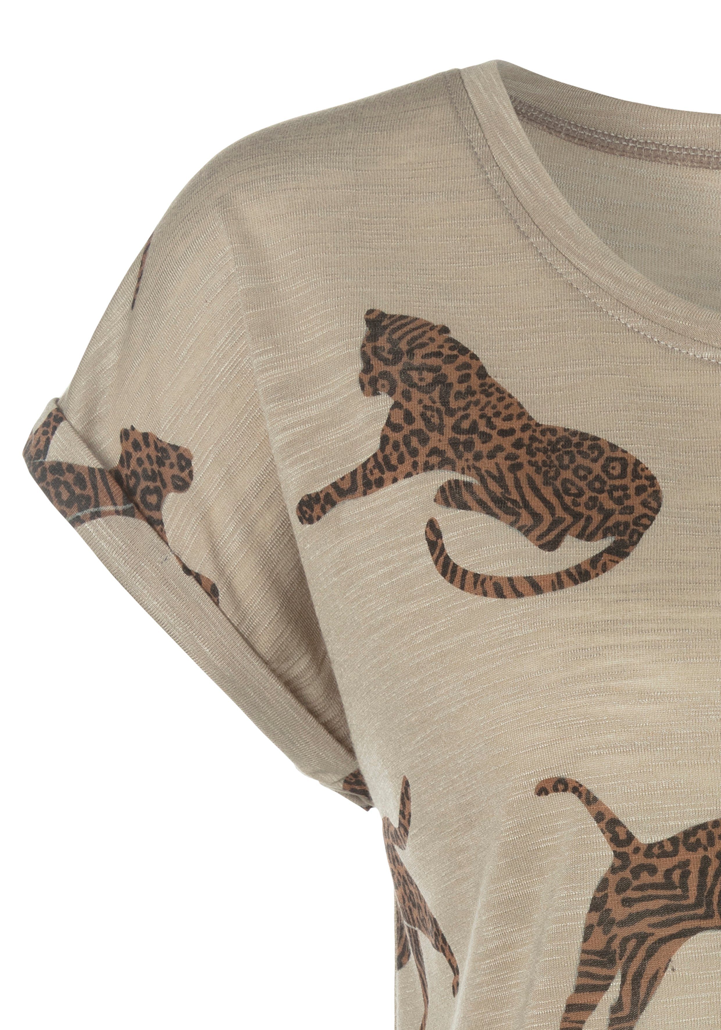 Lascana T-shirt Met luipaarden-motief van zachte viscosekwaliteit