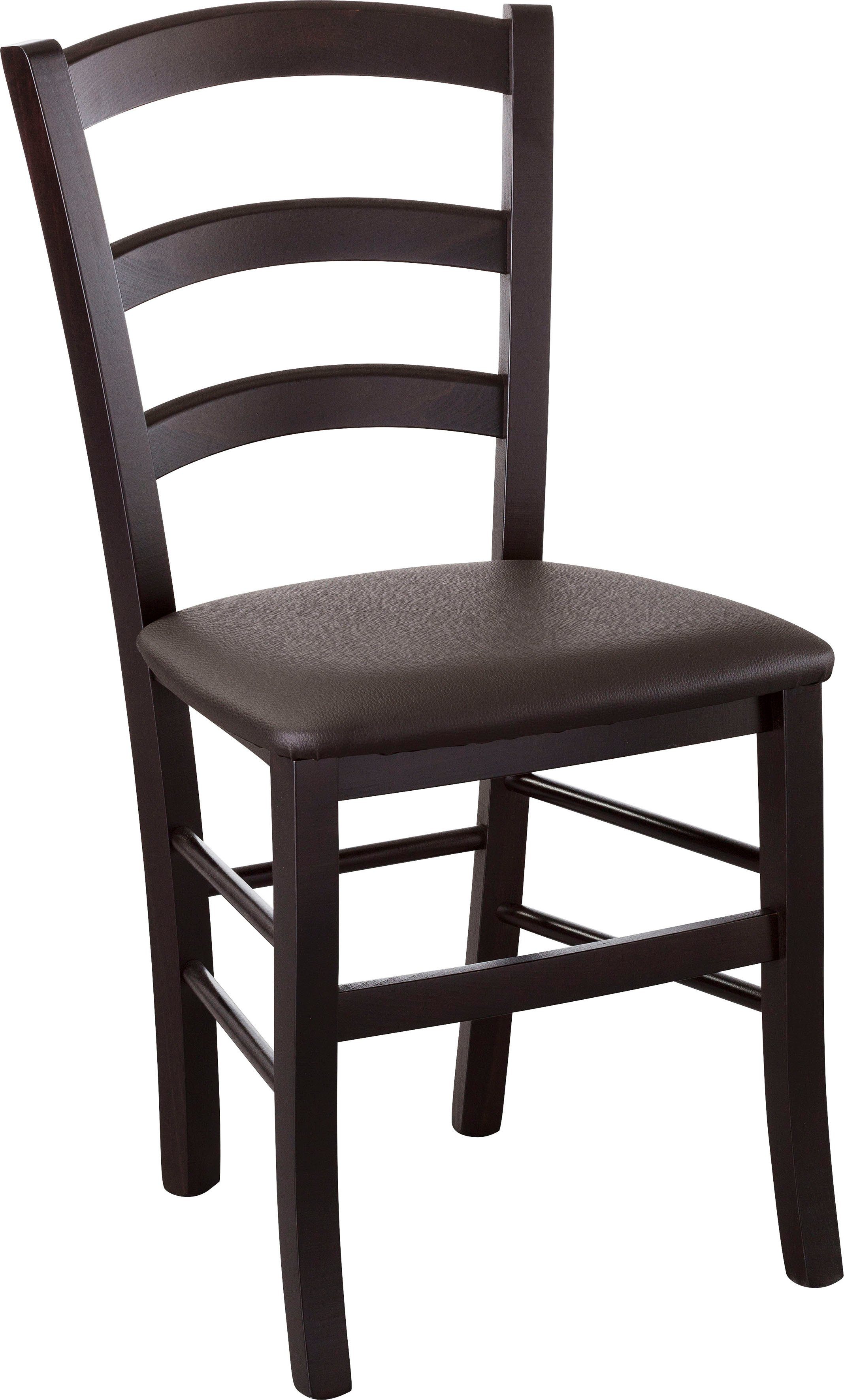 Home affaire Eetkamerstoel Super Paesana Massief beukenhout overtrokken met kunstleer (set, 2 stuks)