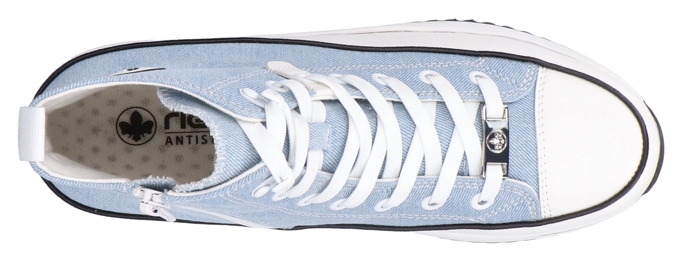 Rieker Sneakers plateau, high top sneakers, veterschoenen in vegan-verwerking