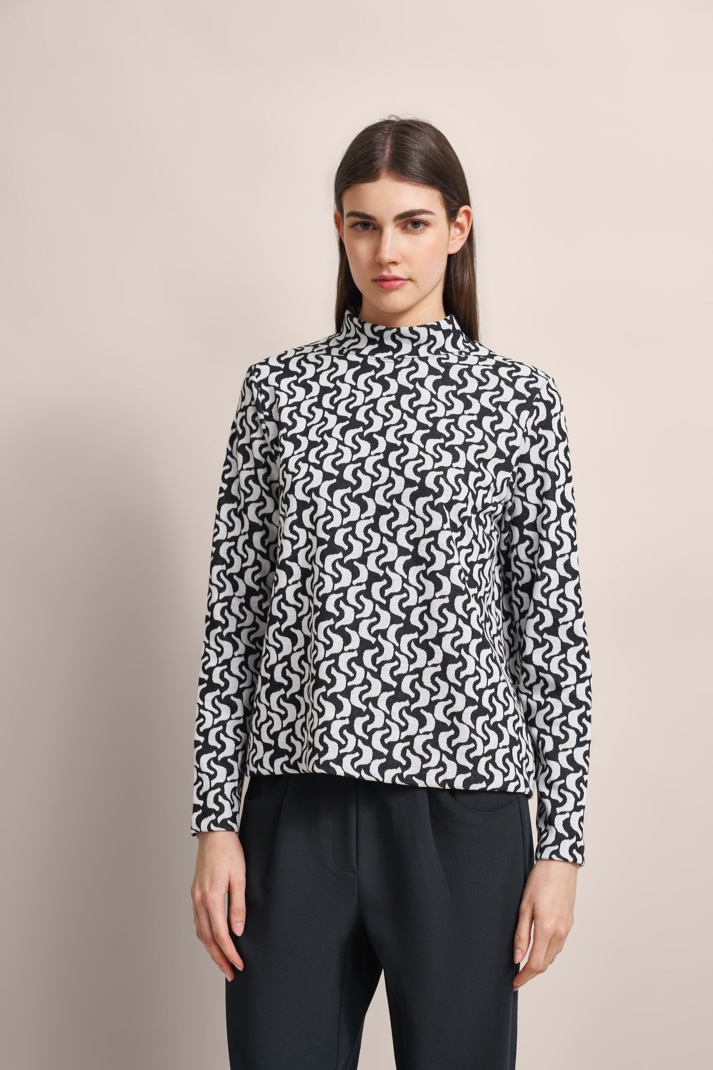 Bugatti Shirt met lange mouwen met grafische patronen