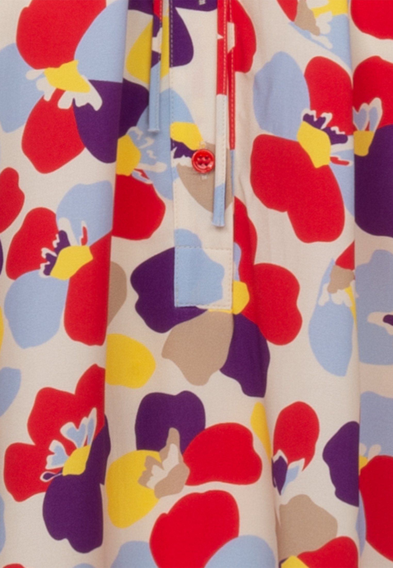 seidensticker Klassieke blouse Zwarte roos Lange mouwen kraag print