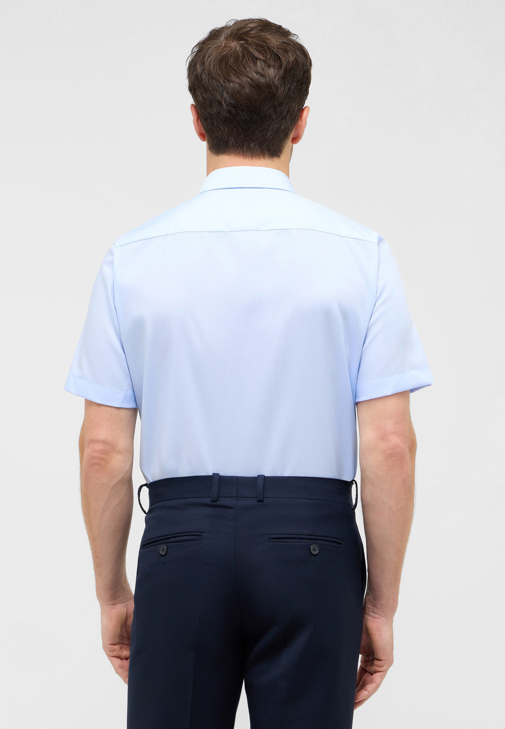 Eterna Overhemd met korte mouwen Slim fit NON IRON (strijkvrij)
