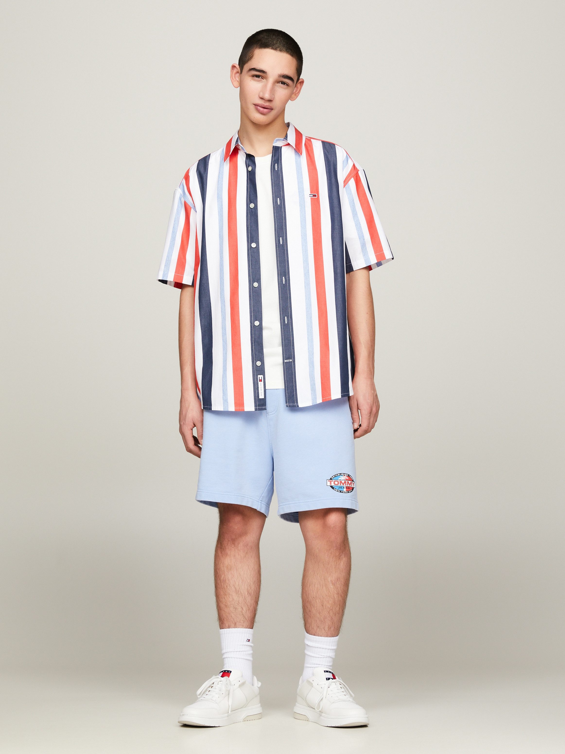 TOMMY JEANS Overhemd met korte mouwen TJM RLX STRIPES SHIRT met veelkleurige strepen