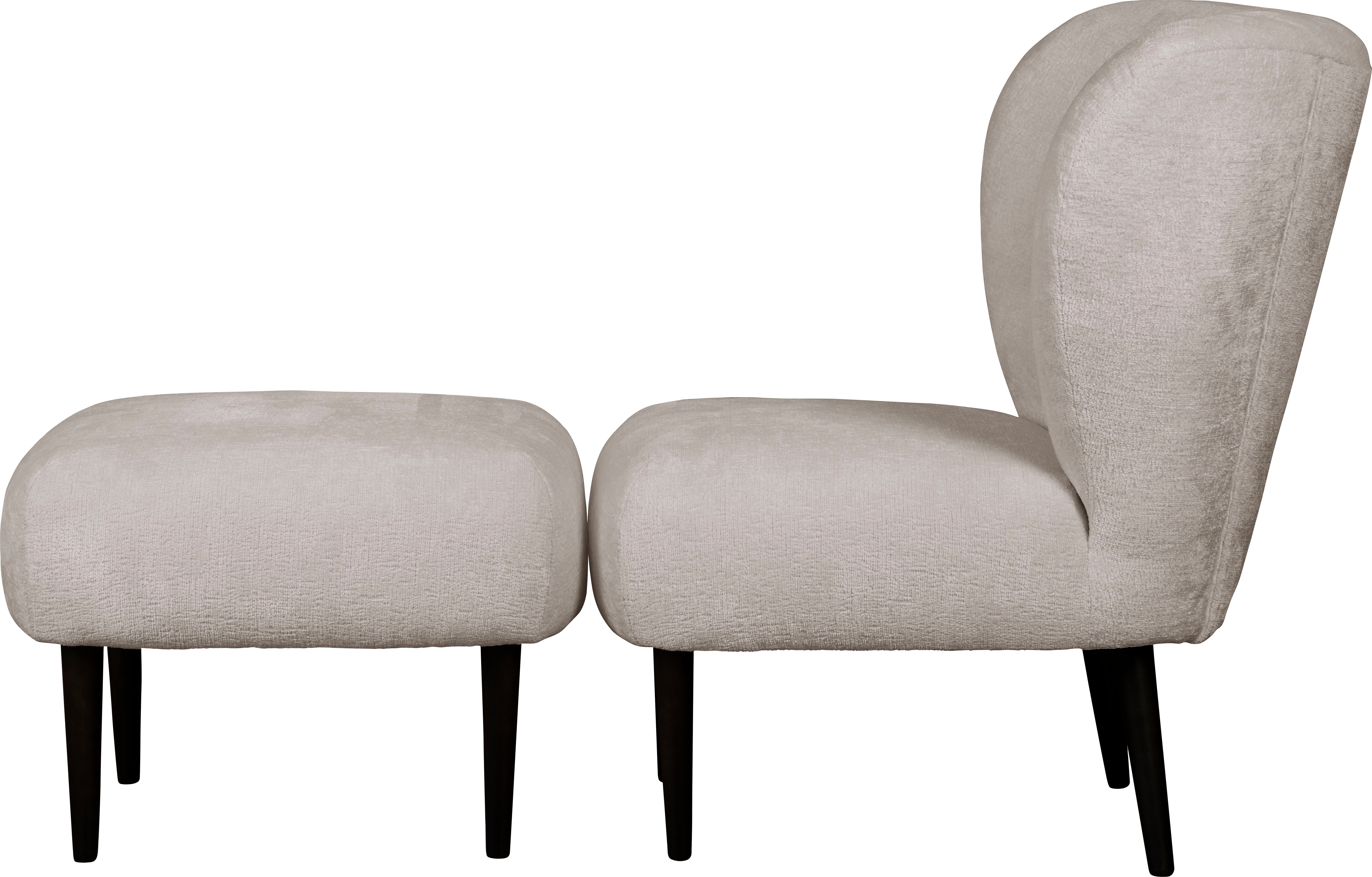 LeGer Home by Lena Gercke Fauteuil Dinah Knoopdetails op de achterkant, naar keuze met of zonder poef/voetenbank