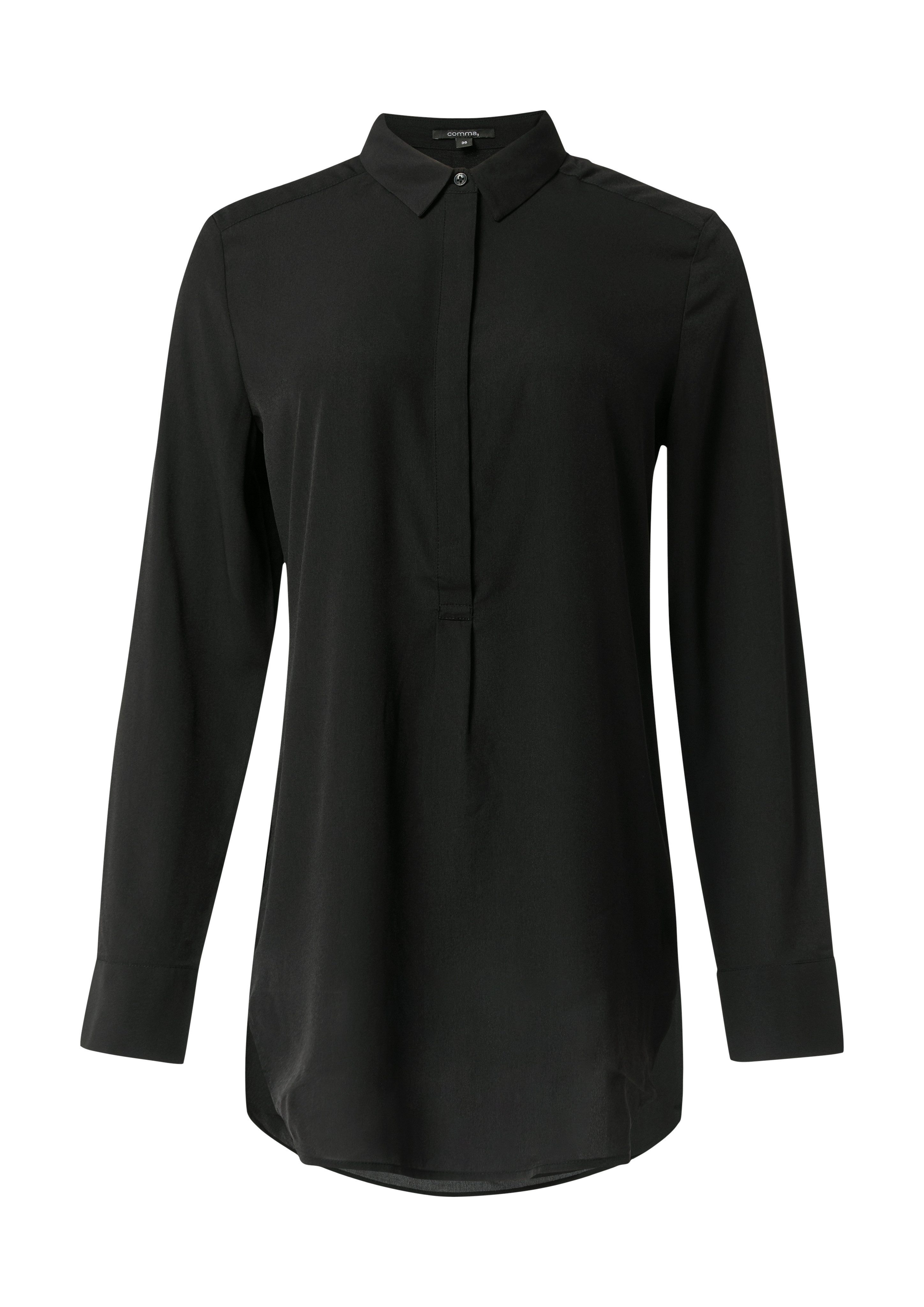 Comma Blouse met lange mouwen met licht transparant materiaal