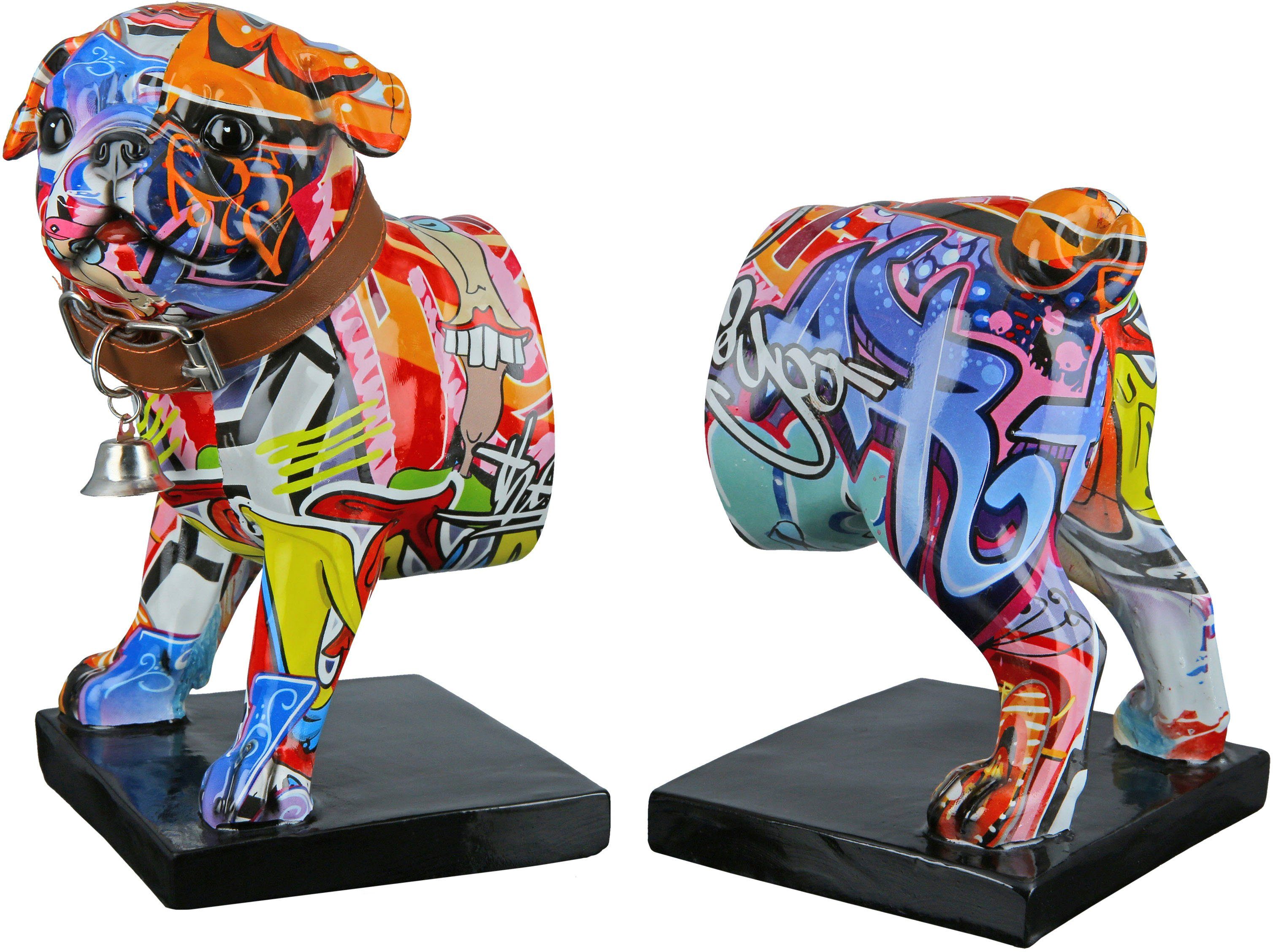 Casablanca by Gilde Dierfiguur Boekensteun set van 2 Mops Street Art (1 stuk)