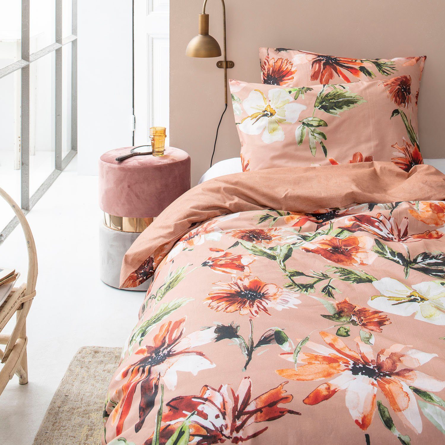 Cinderella Tweezijdig te gebruiken overtrekset Cleo met bloemenprint