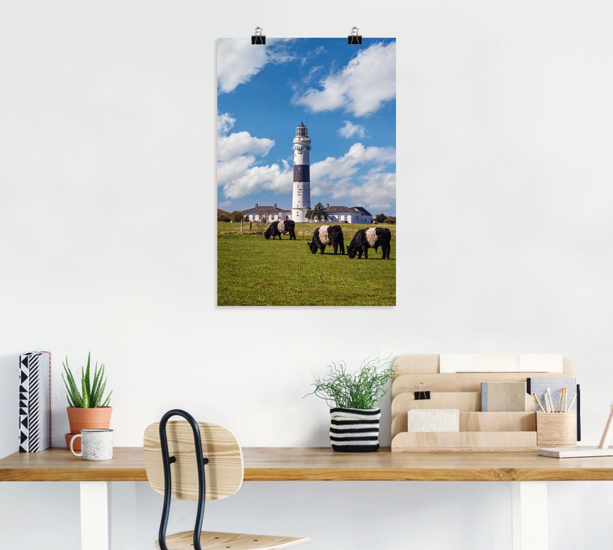 Artland Artprint Vuurtoren Langer Christian Kampen Sylt als artprint van aluminium, artprint voor buiten, poster in diverse formaten