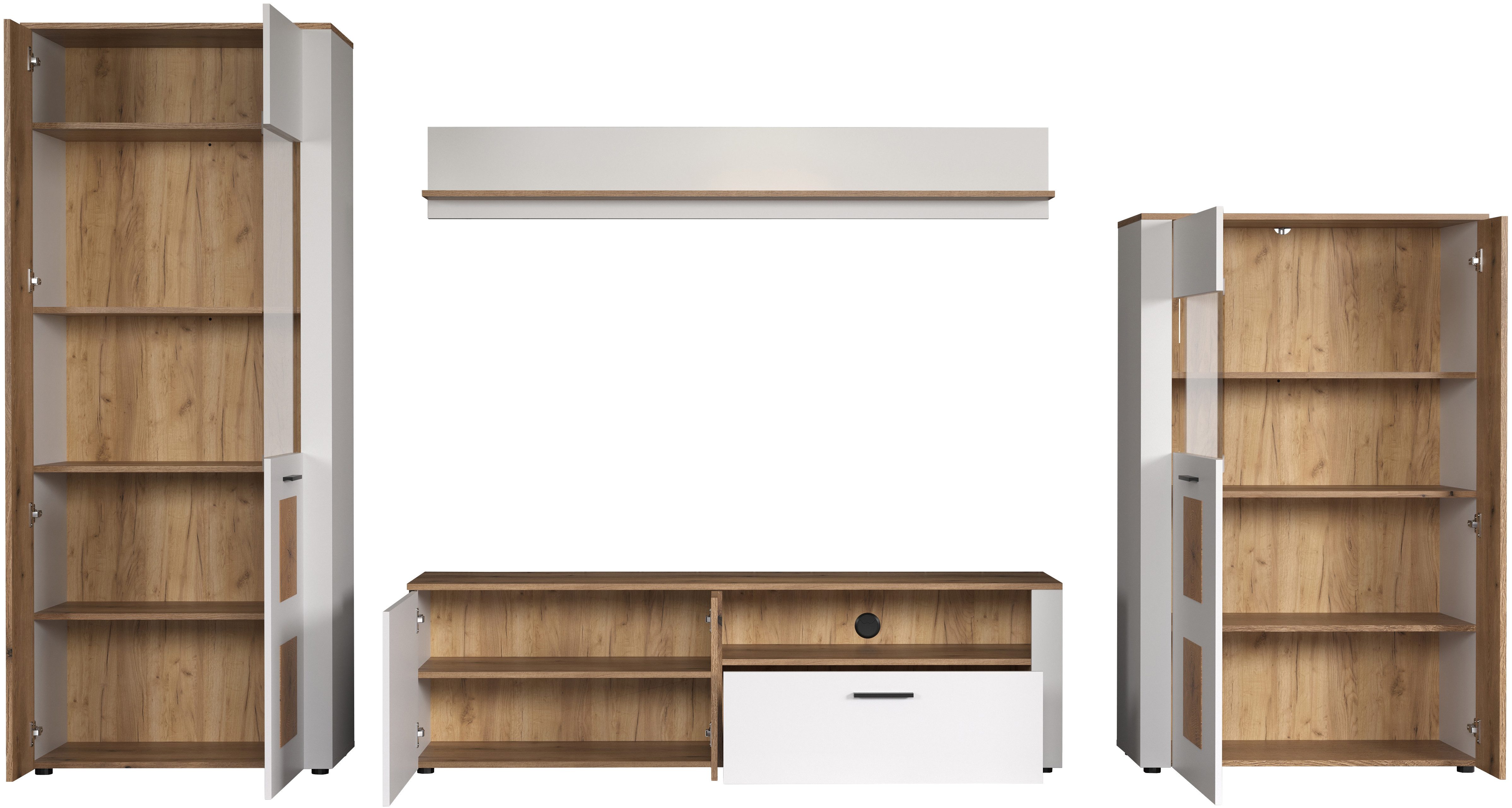 INOSIGN Wandmeubel Linz Woonkamermeubilair met eindhouttoepassingen - 360/42/195 cm (4-delig)