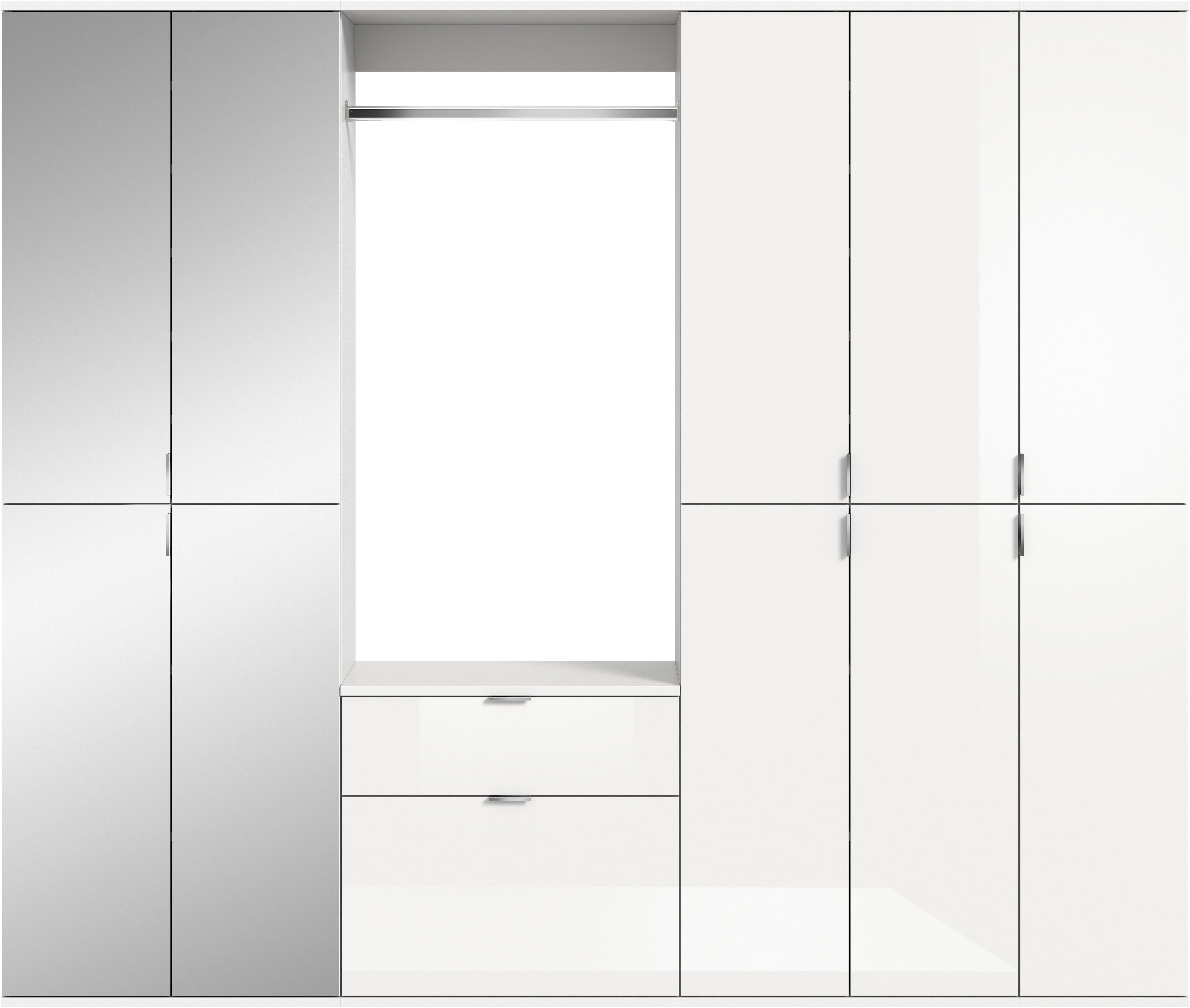 INOSIGN Halmeubelset Trondheim, Breedte 213 cm, 6-delig, bestaande uit: 3x garderobekast, 1 commode, 1 kledingstang, 1 legplank (set, 5-delig)