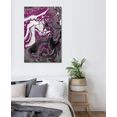 leonique artprint op acrylglas abstracte kunst in marmer-look roze