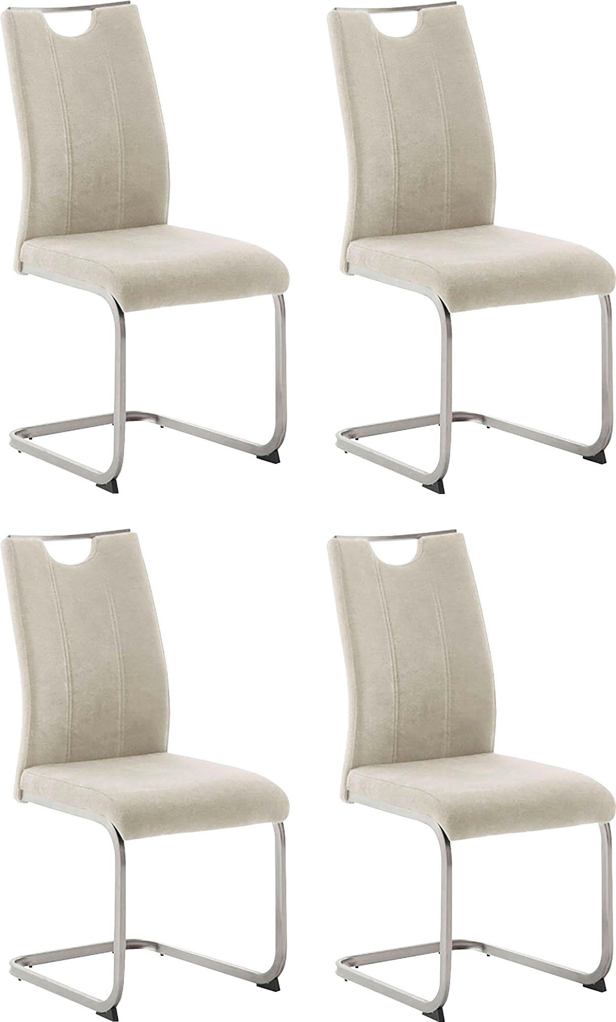 MCA furniture Vrijdragende stoel MCA DERESINA sledestoel met handgreep (4-set), schommelstoelen met handgreep, comfort zithoogte van ca. 48 cm