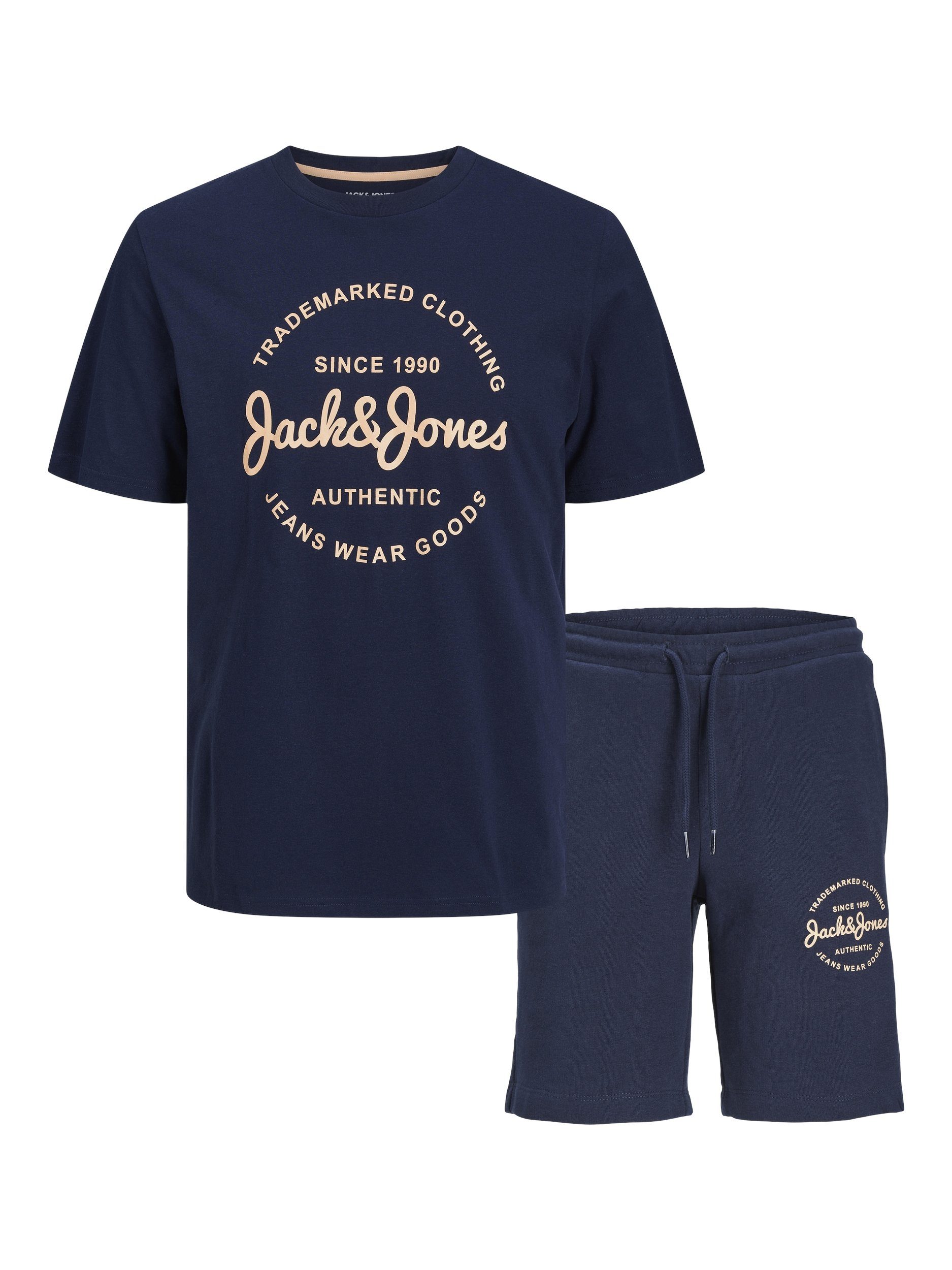 Jack & Jones Junior T-shirt JJFOREST TEE SS CREW SET PACK MP JNR (set, 2-delig)