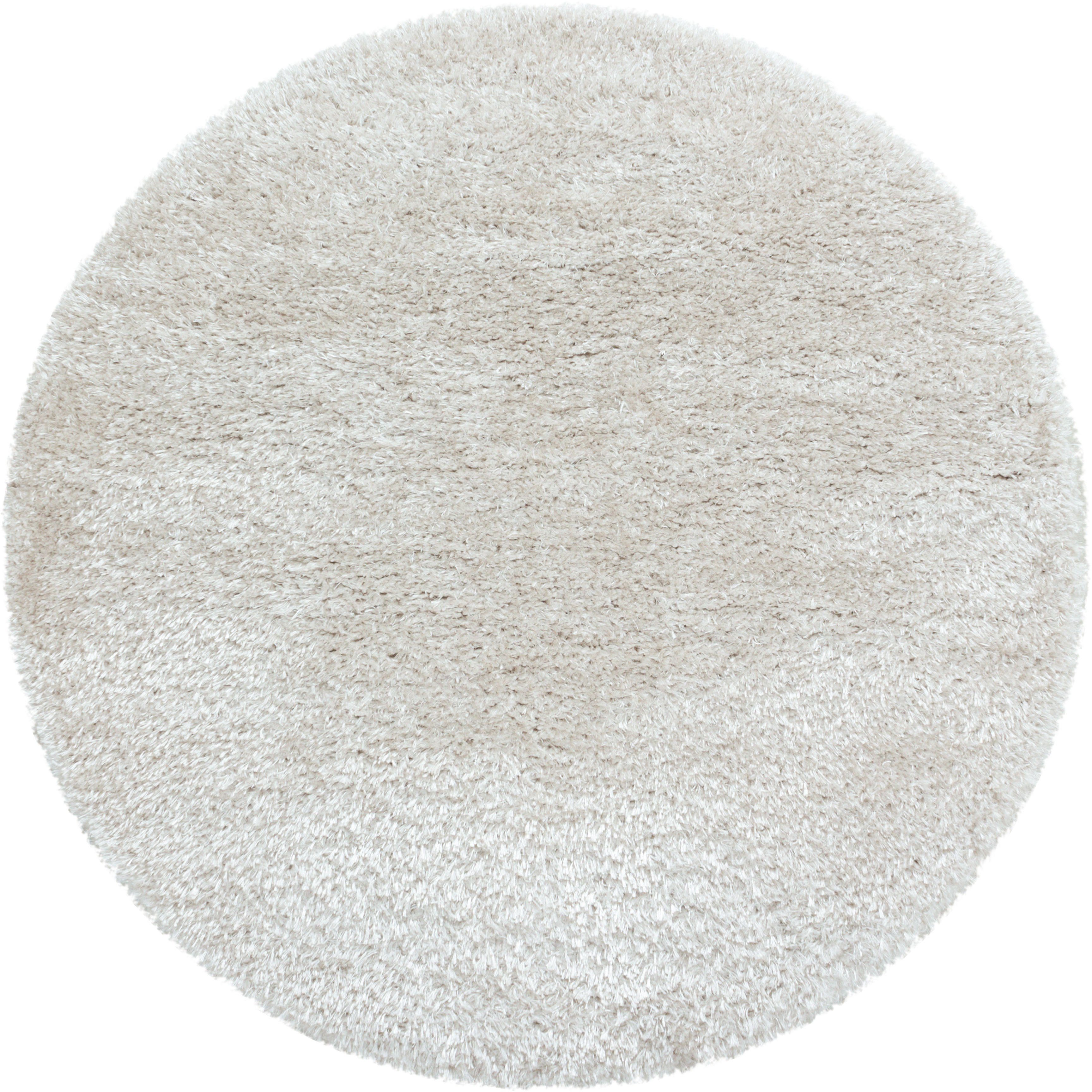 Ayyildiz Teppiche Hoogpolig vloerkleed BRILLIANT 4200 ook in rechthoekig, langpolig, shaggy, woonkamer moderne vloerkleden maat Ø 80 cm x 50 mm beige