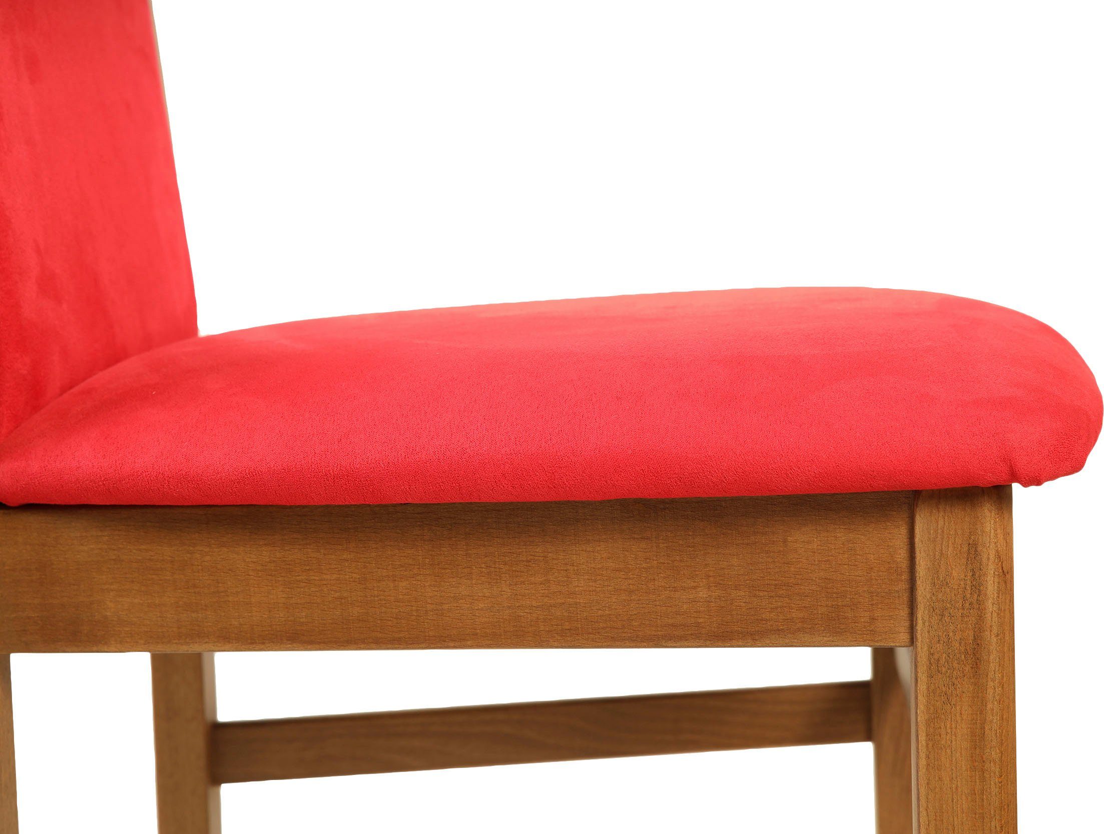 Home affaire Eetkamerstoel Franz slijtvast microvezel, onderstel beuken naturel of wit, houten stoel (set, 2 stuks)