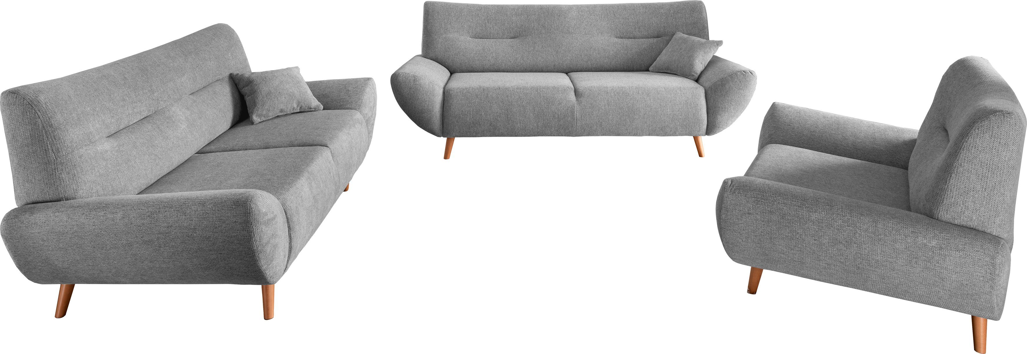 INOSIGN 2-zitsbank Drago elegant en tijdloos, comfortabel, houten voet