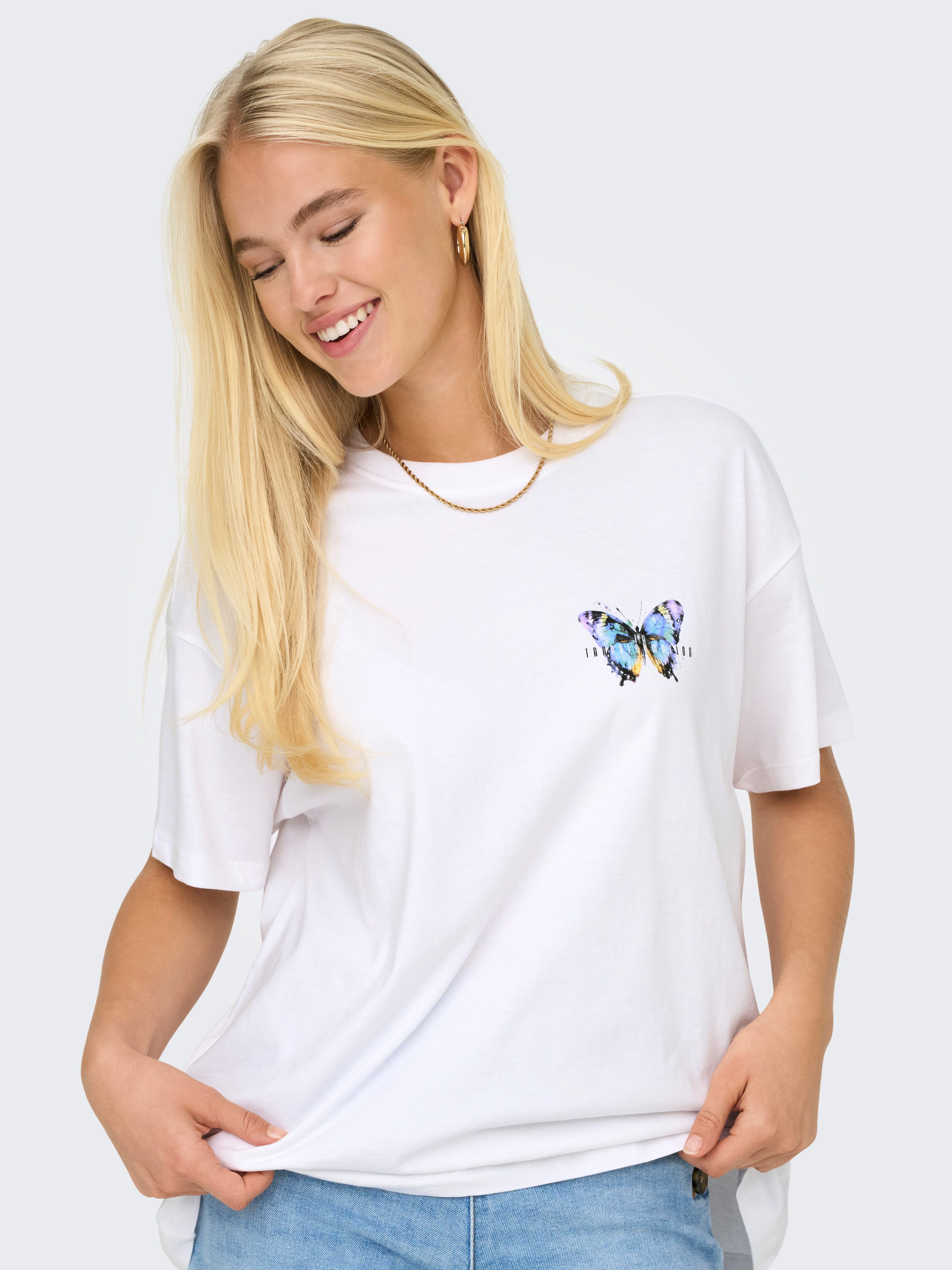 Only Shirt met korte mouwen ONLVIVVI LIFE S/S LOVELY TOP JRS