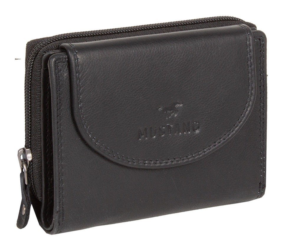 MUSTANG Portemonnee Udine leather wallet top opening in een praktisch formaat