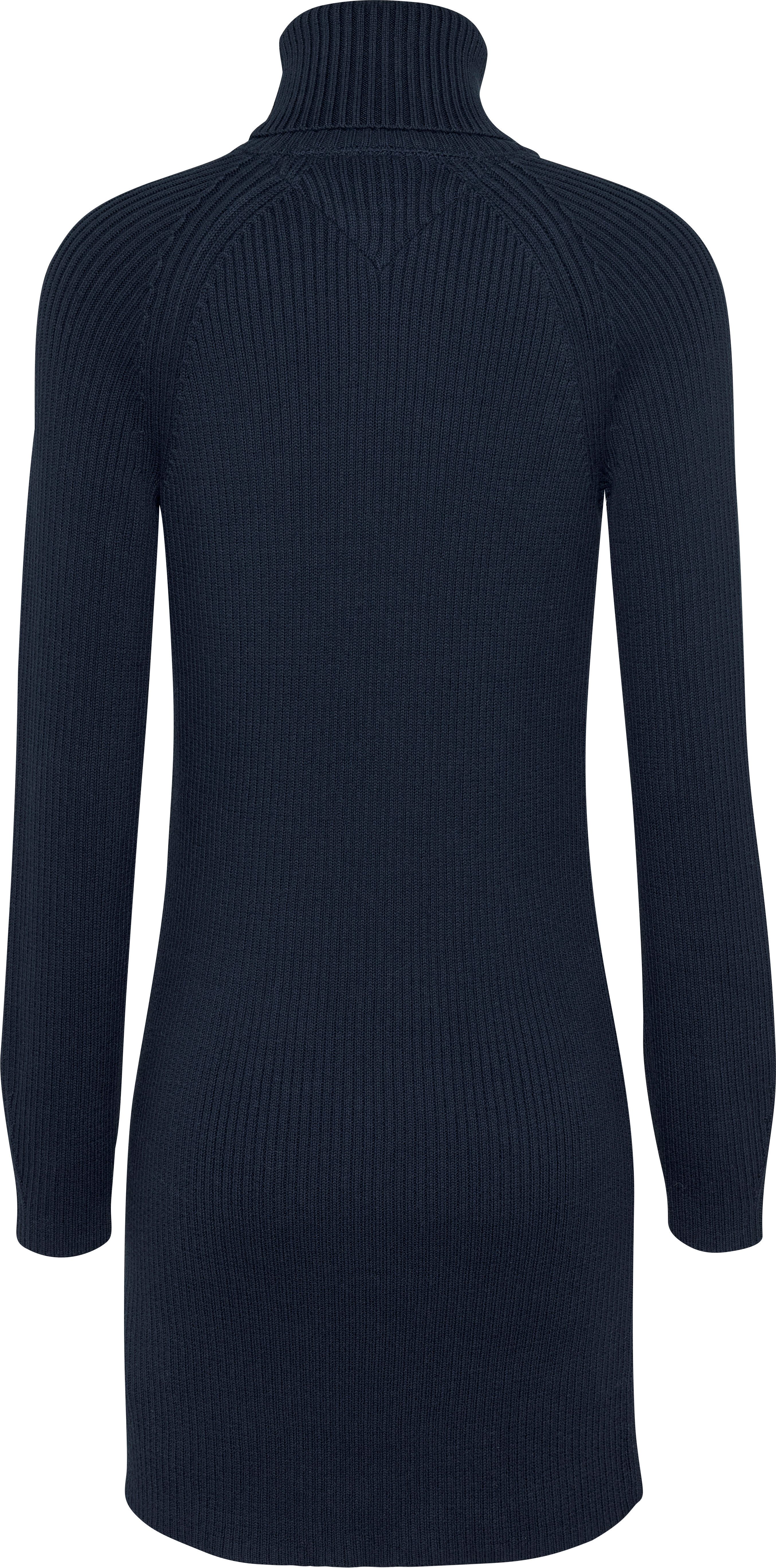 TOMMY JEANS Gebreide jurk TJW MOCKNECK BADGE SWEATER DRESS