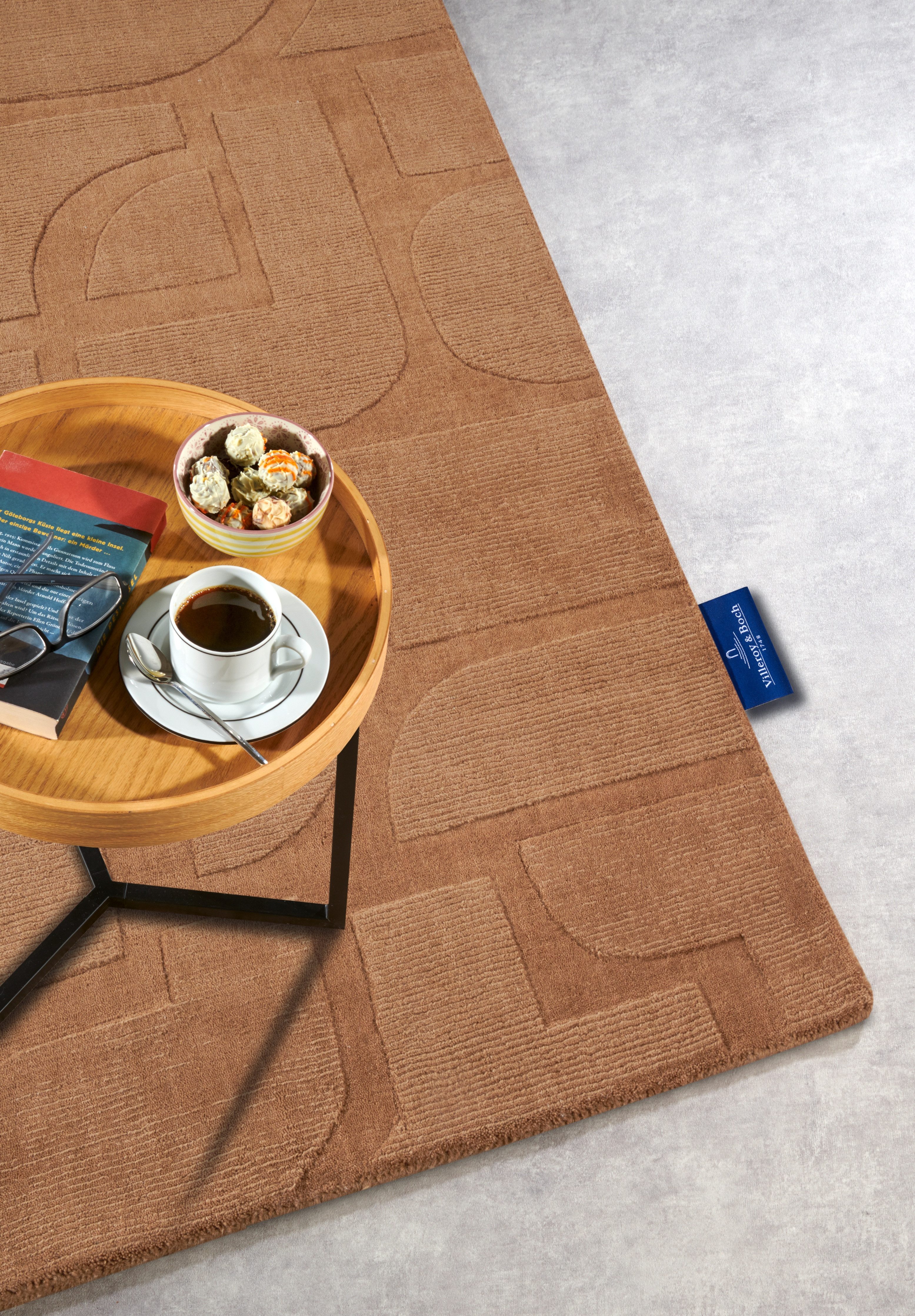 Villeroy & Boch Wollen kleed Alexis Handgeweven, wol, natuur, woonkamer, geometrie, boho, design