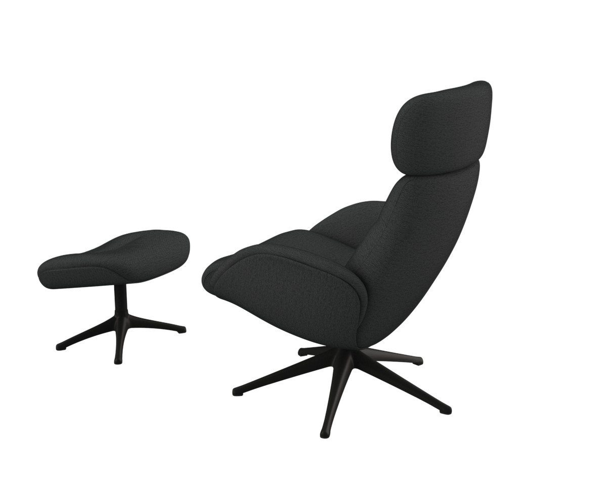 FLEXLUX Relaxfauteuil Relaxchairs Elegant Eersteklas comfort, rug- en hoofdsteunverstelling, draaibaar, zwarte voet