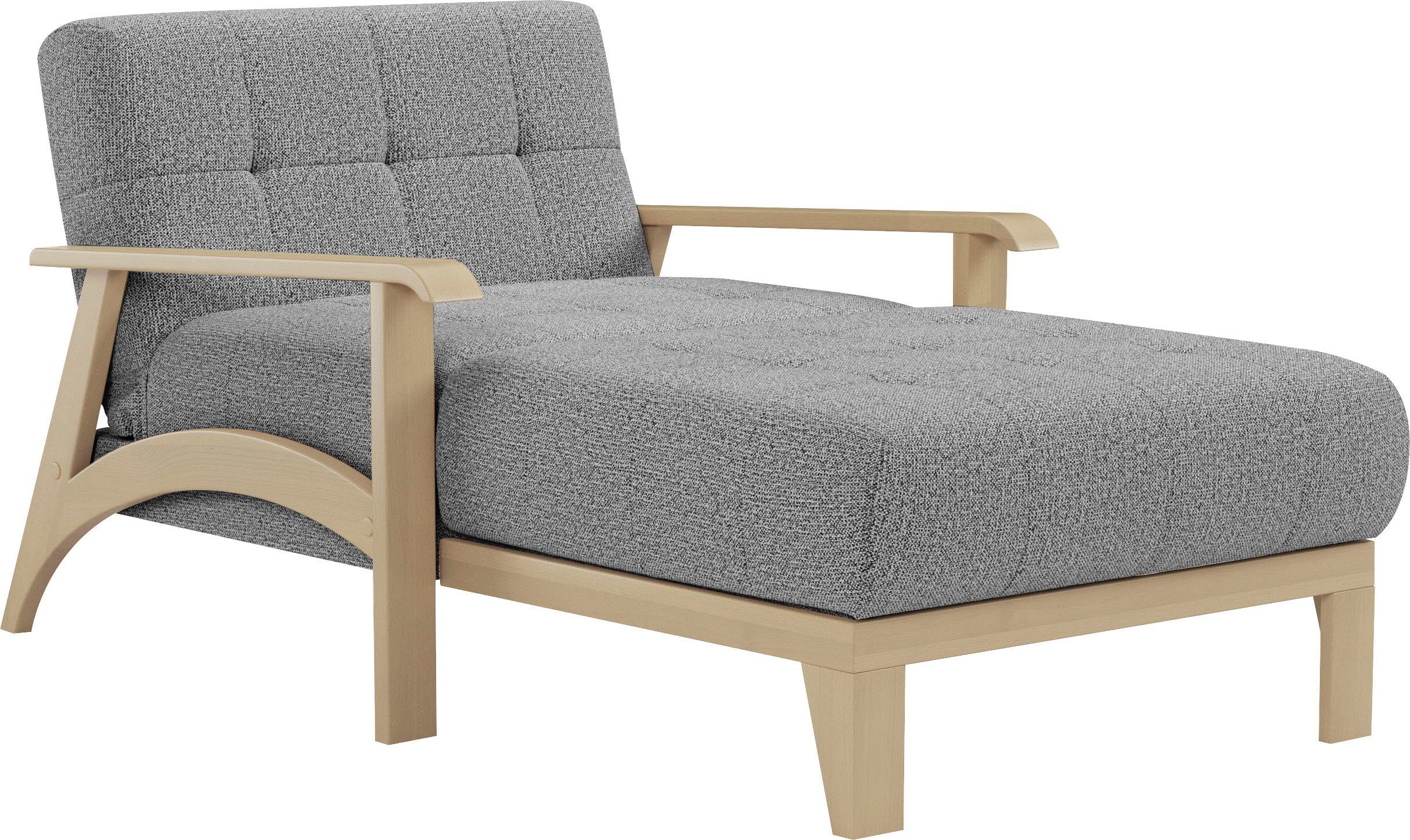 sit&more Récamier Billund Armleuningen van natuurlijk beukenhout, verschillende bekledingen en kleuren