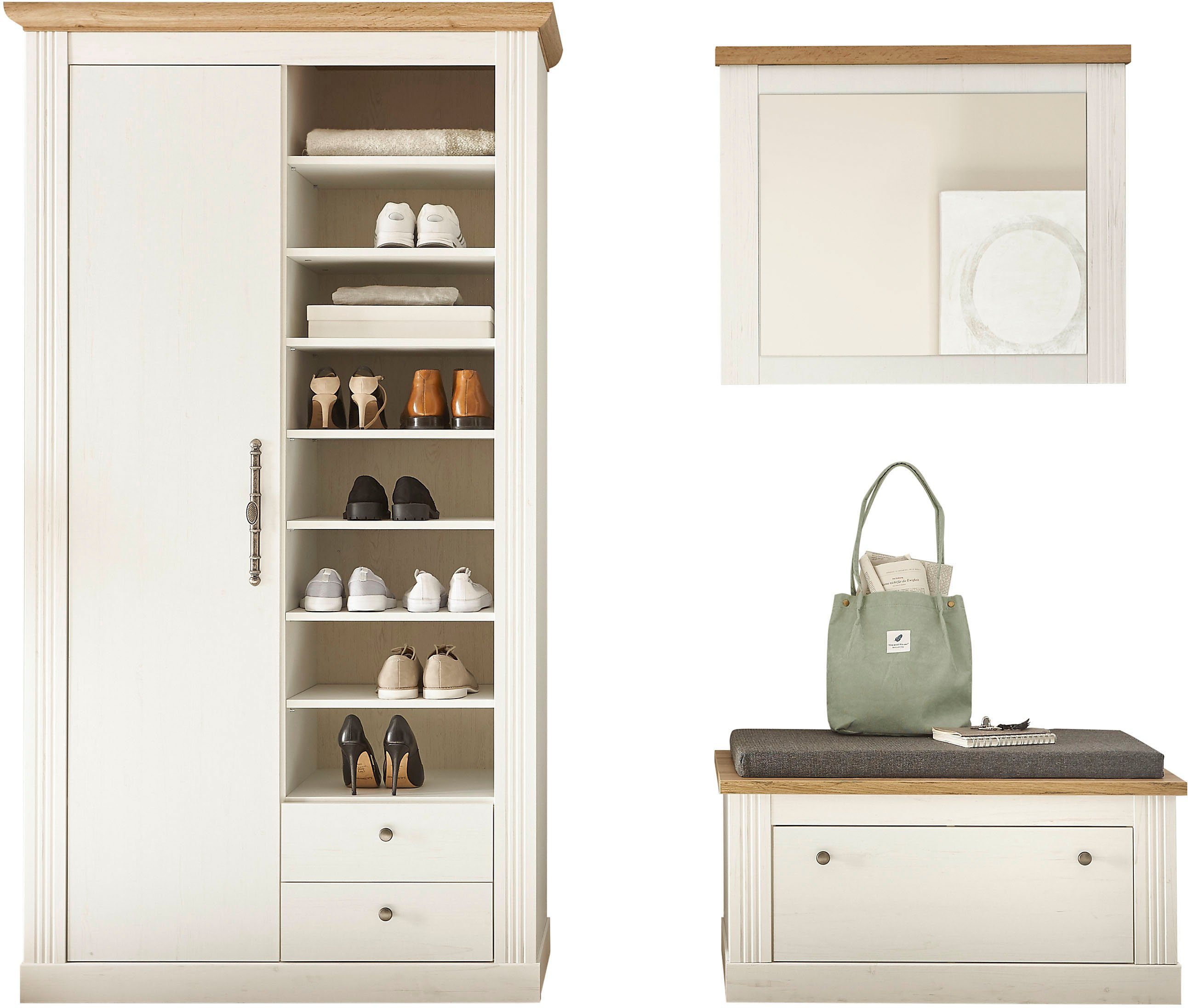 Home affaire Halmeubelset Westminster BESTSELLER! (3-delig) wandkapstokken wit