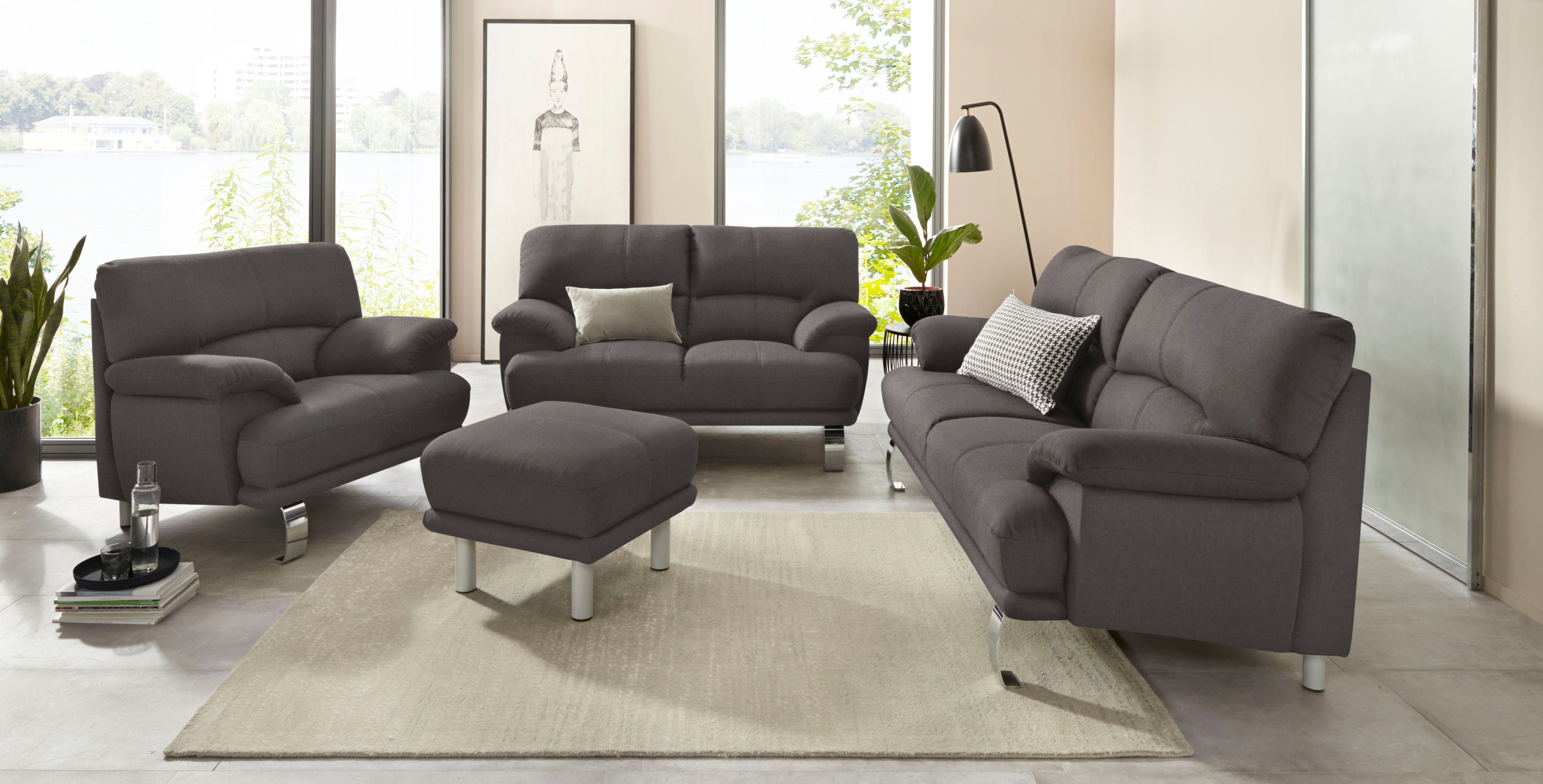 TRENDMANUFAKTUR Hocker Cecilia II, modern en elegant, B/D 66/66cm