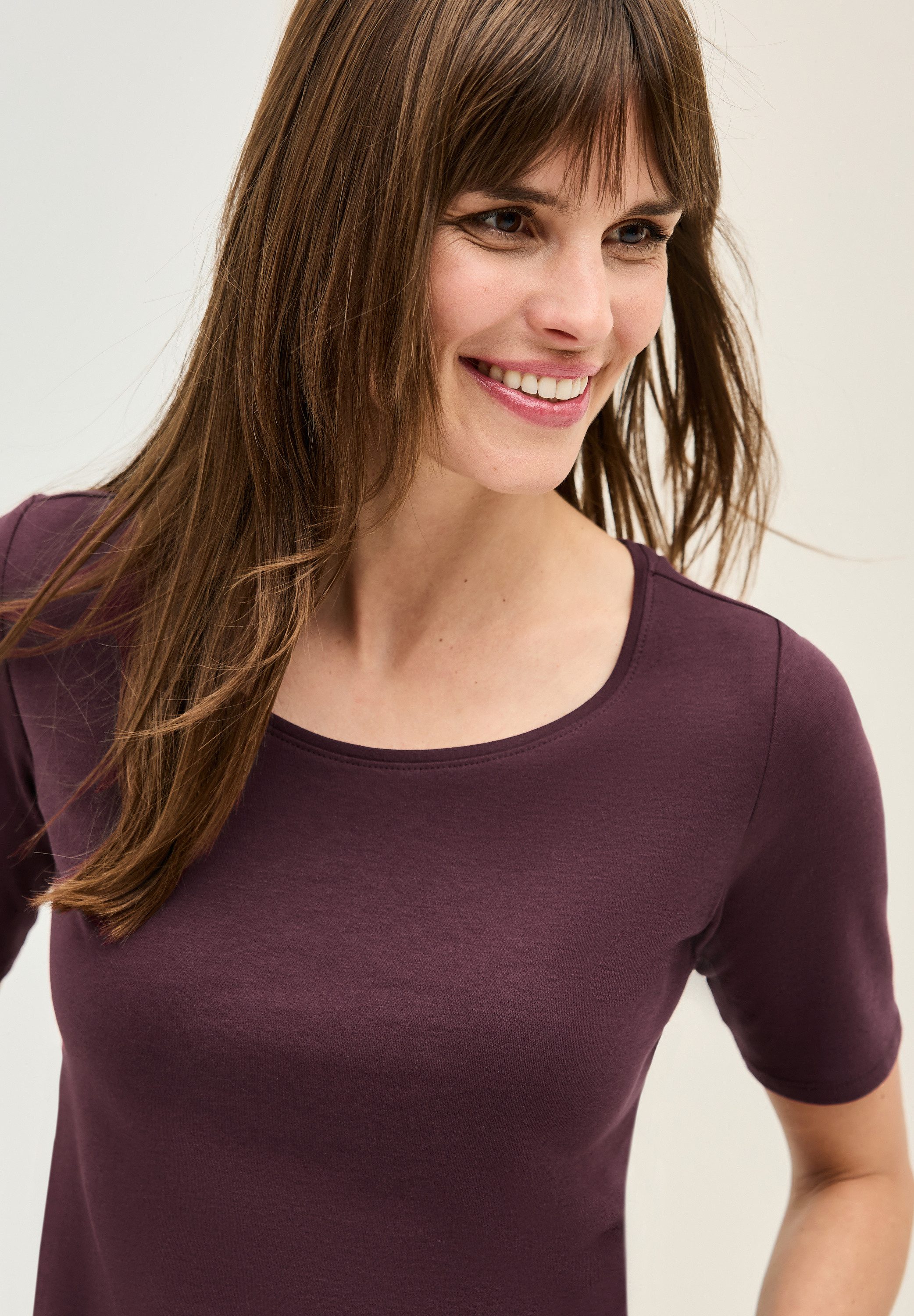 Cecil T-shirt Stijl Lena met klassieke ronde hals