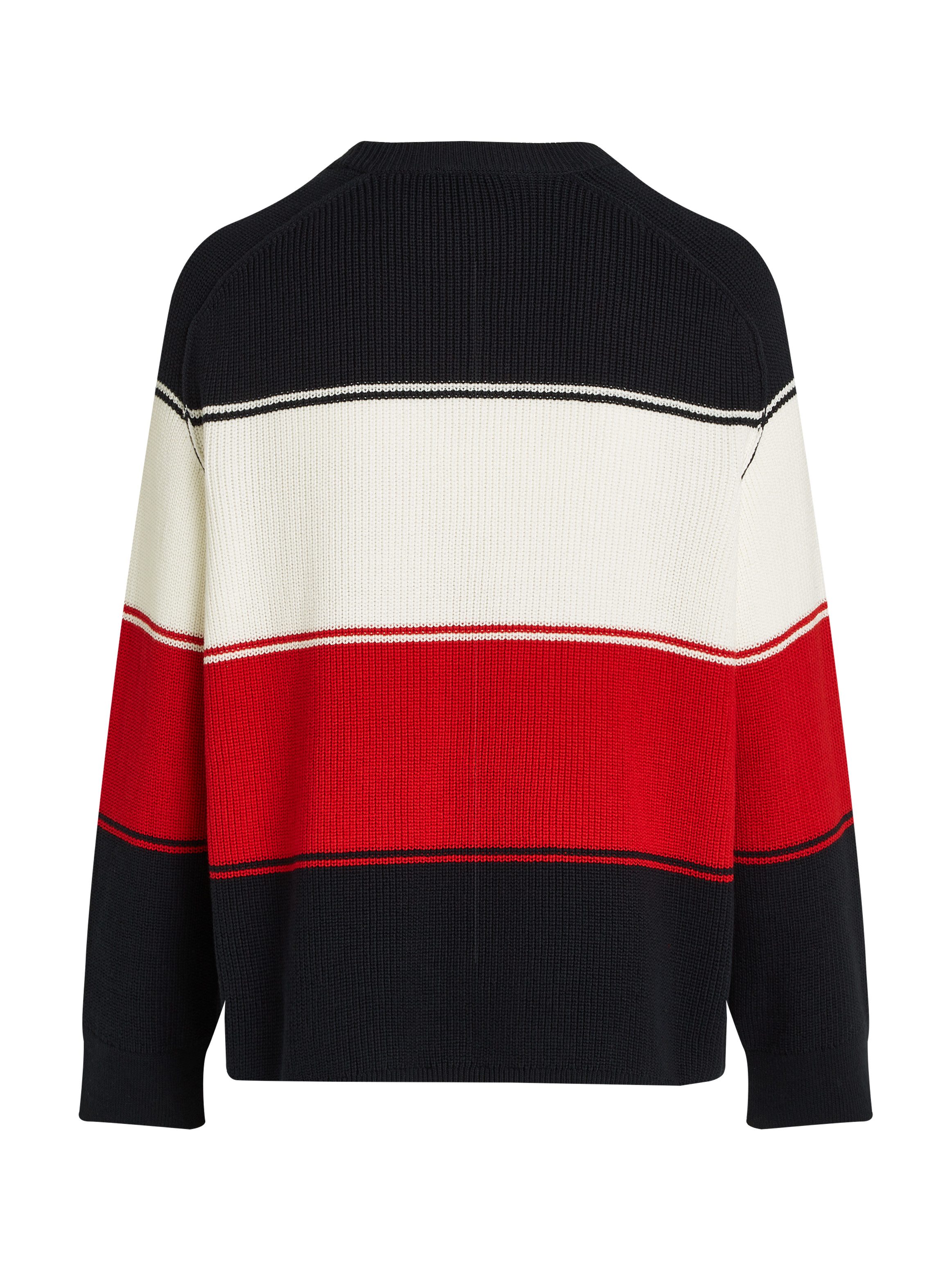 Tommy Hilfiger Curve Trui met ronde hals CRV CO CARDI STITCH C-NK SWT