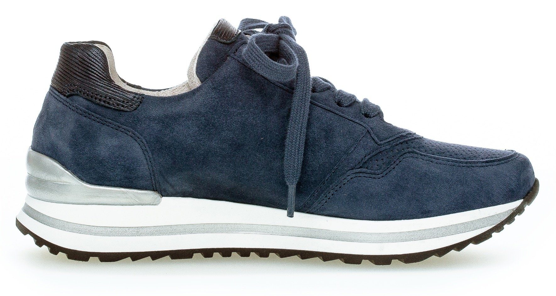 Gabor Sneakers met sleehak Turijn met lichte perforatie, vrijetijdsschoen, lage schoen, veterschoen