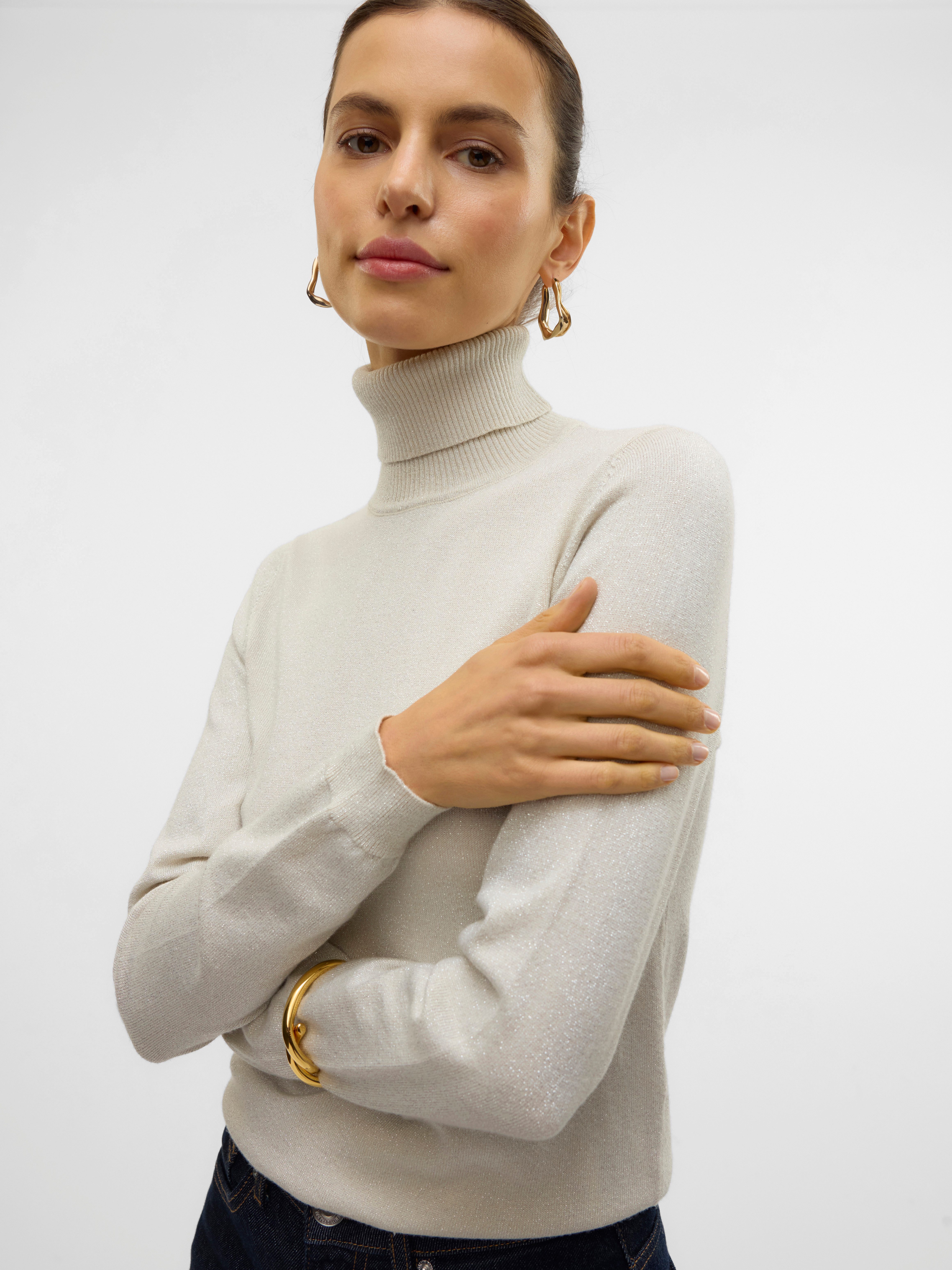 Vero Moda Coltrui VMHAPPYSHINE LS ROLLNECK PULLOVER BOO