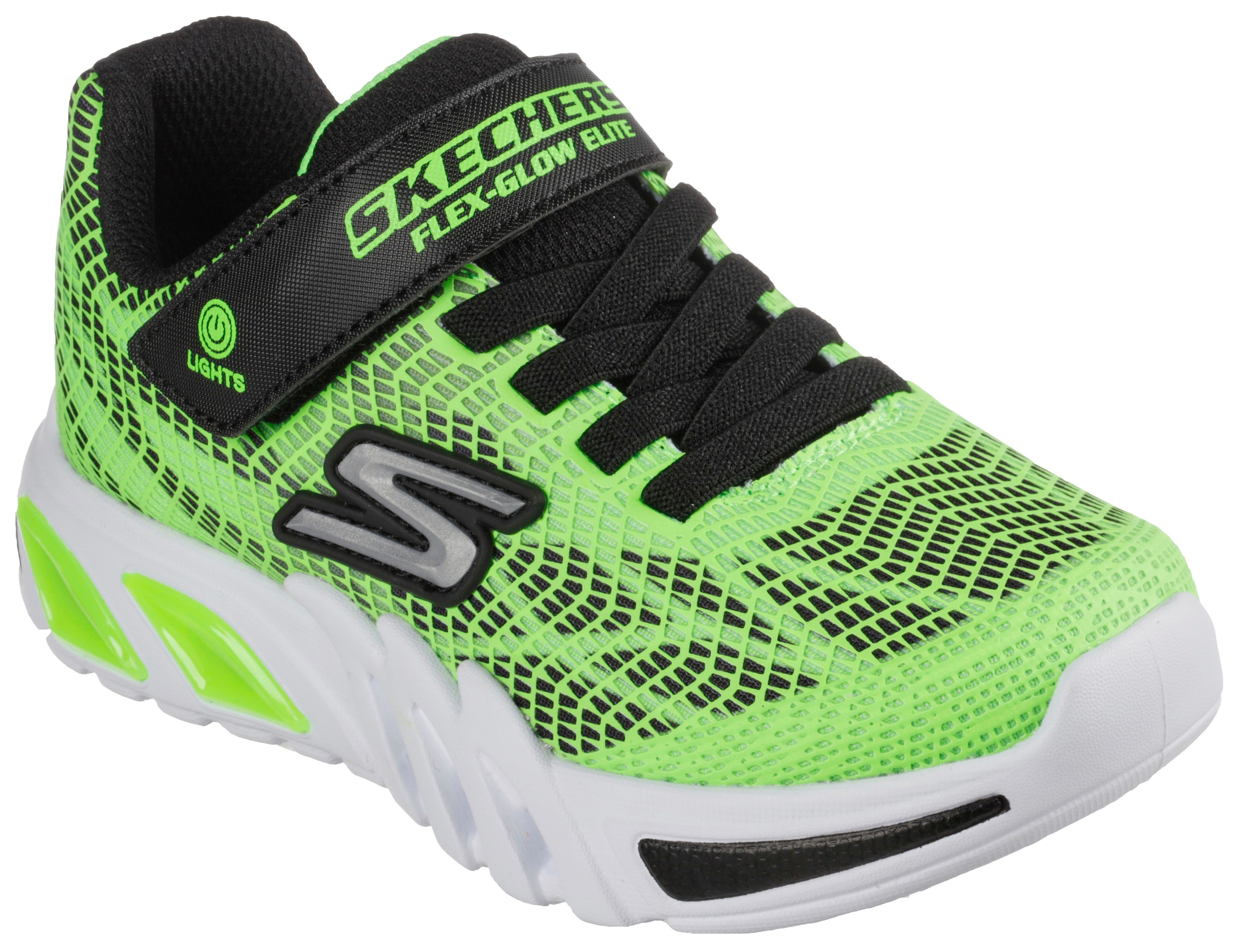 Skechers Sneakers Blinkschoen Flex-Glow Elite - Voorlo blink schoen, led schoen, klittenbandschoen met elastiek en klittenband
