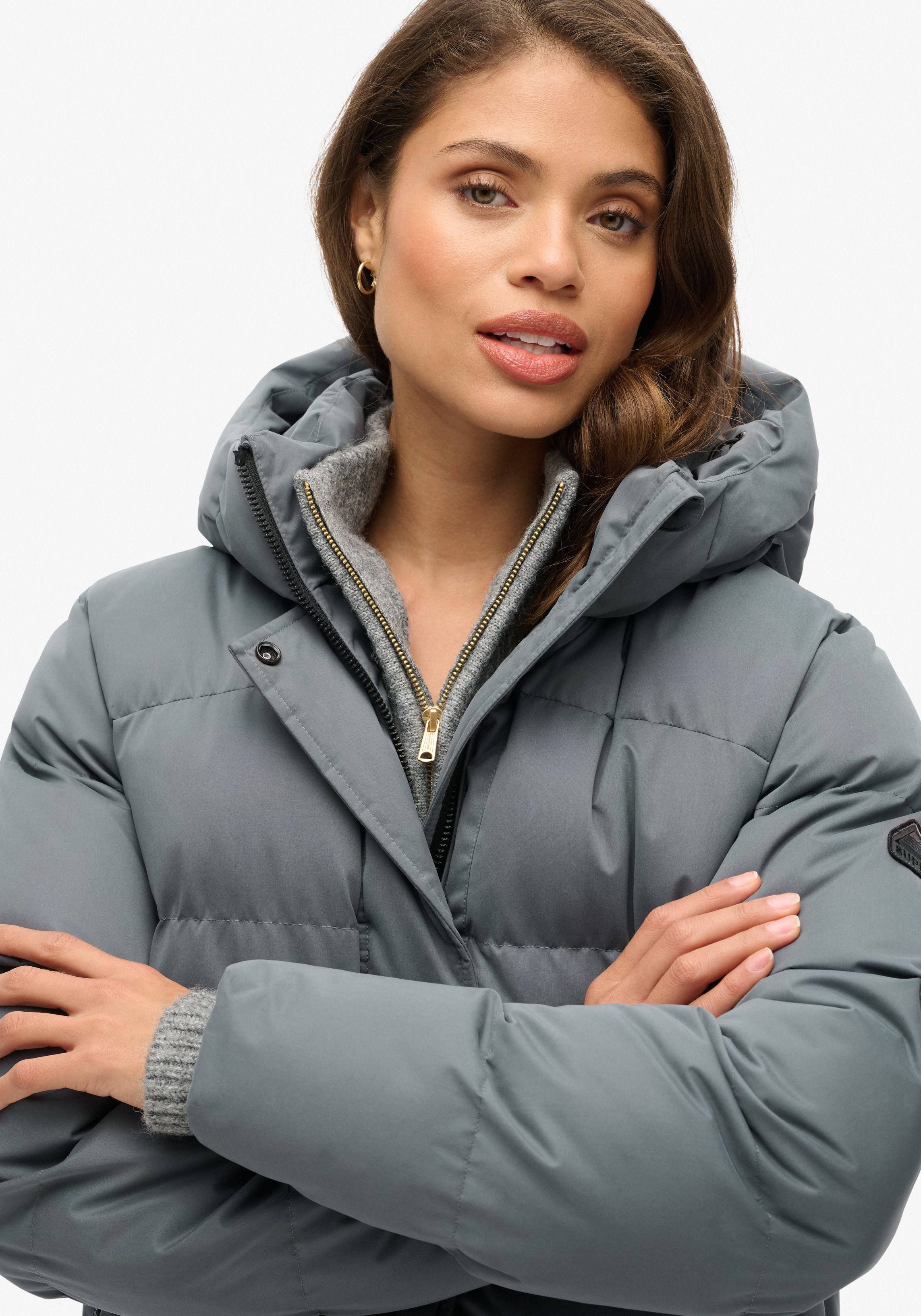 Superdry Gewatteerde jas MICROFIBRE LONGLINE PUFFER JKT