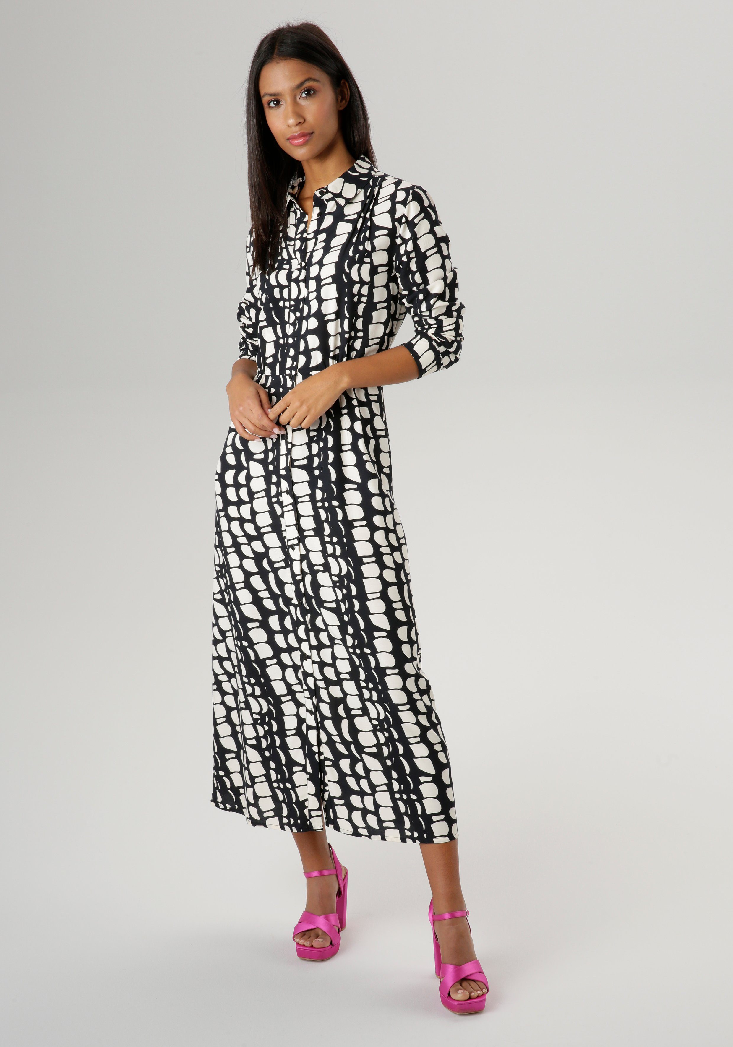 Aniston SELECTED Maxi-jurk met overhemdblouse design nieuwe collectie