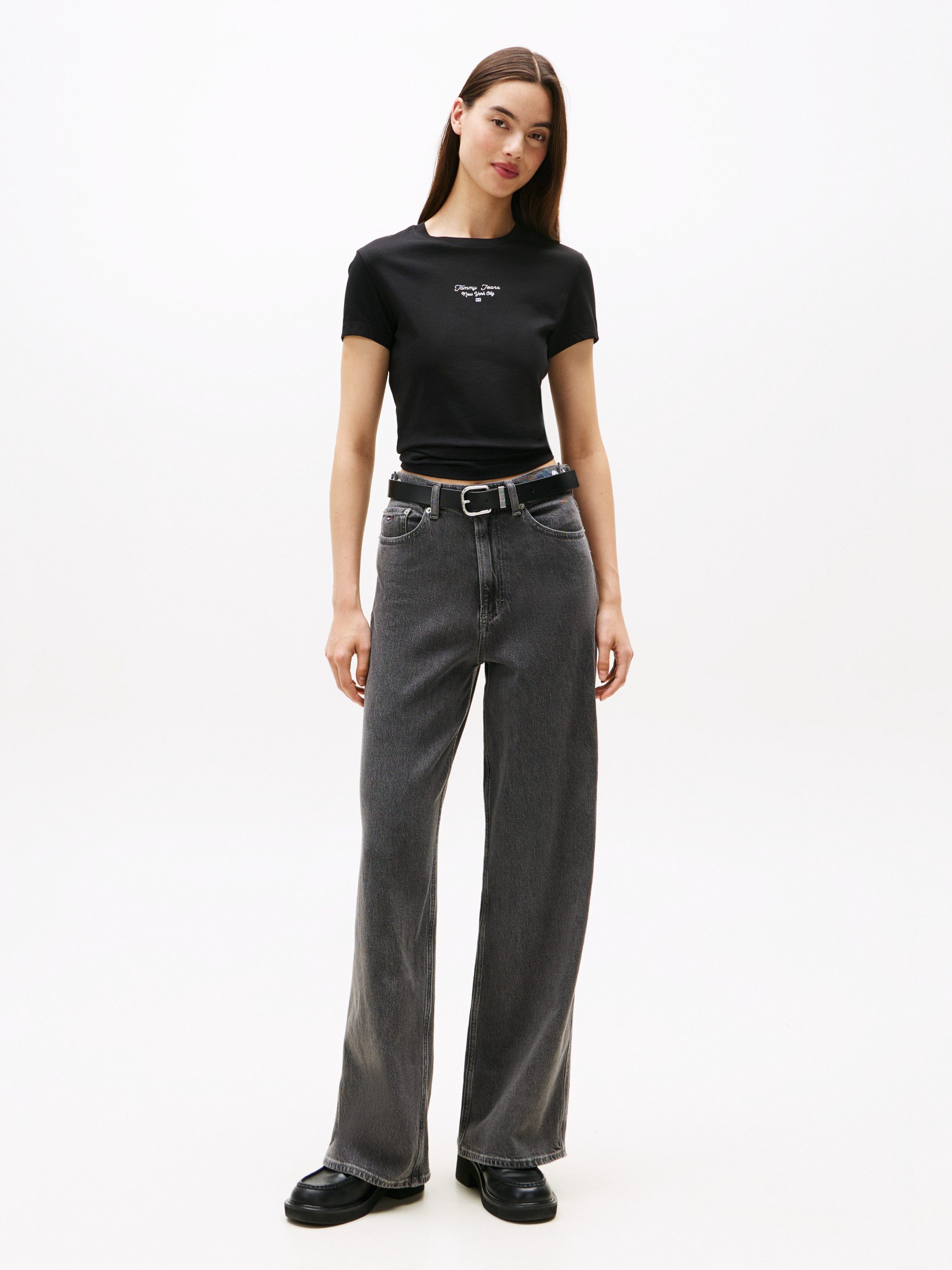 TOMMY JEANS Shirt met korte mouwen TJW SLIM ESS LOGO 1 TEE EXT