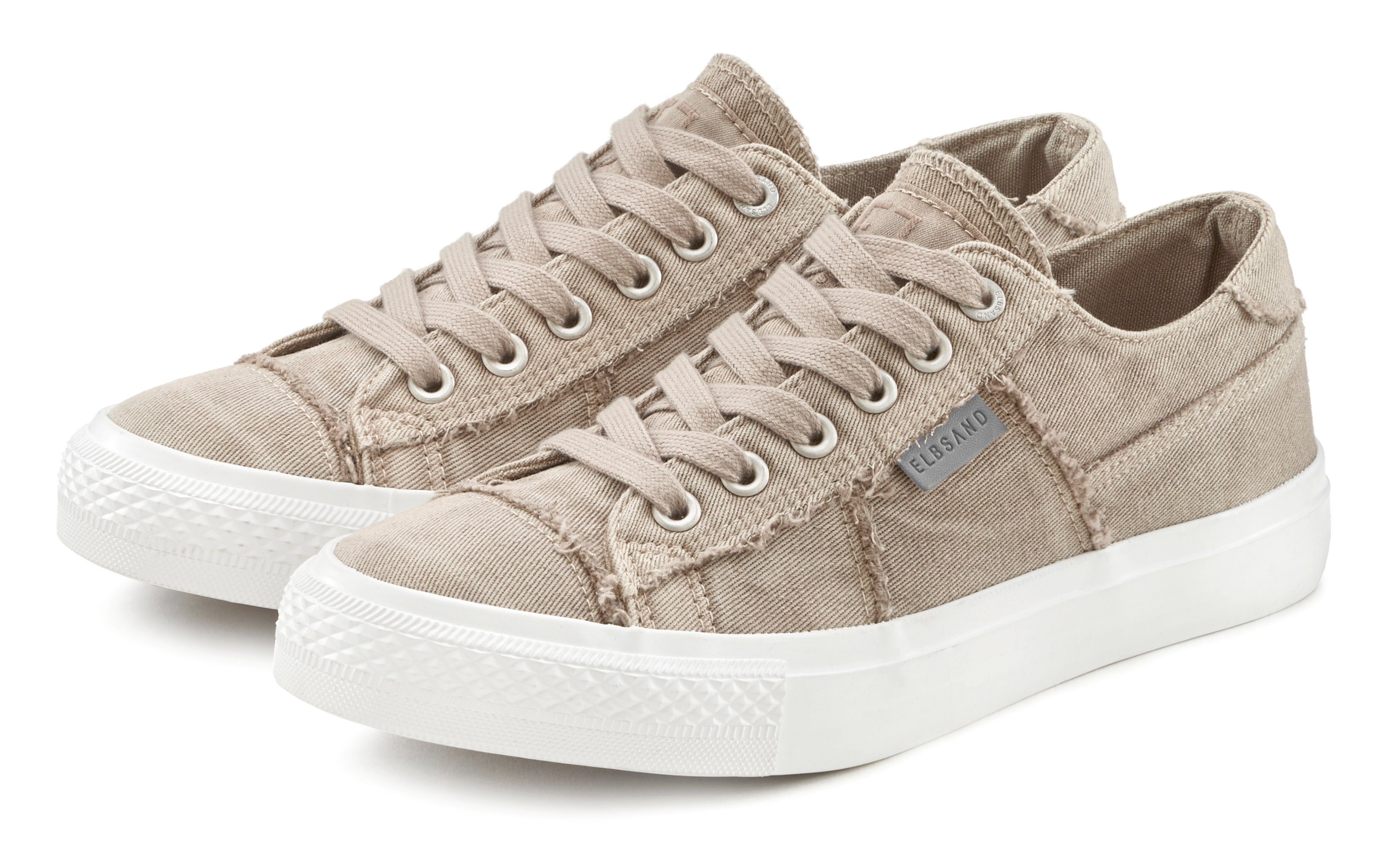 Elbsand Sneakers Veterschoen, vrijetijdsschoen van textiel, used-look VEGAN