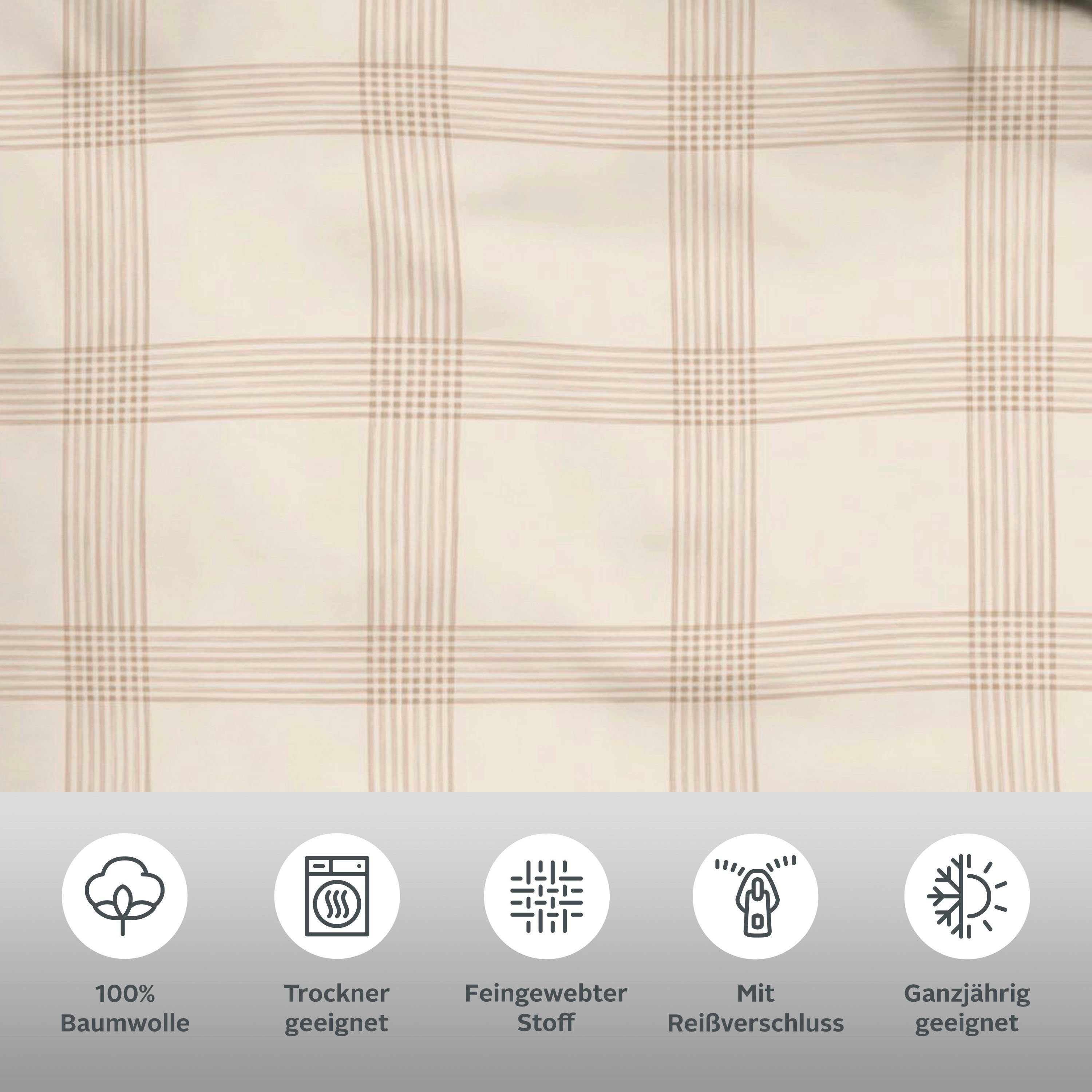 OTTO products Overtrekset Check in maat 135x200, 155x220 of 200x200 cm Beddengoed van biokatoen, beddengoed in ruitpatroon