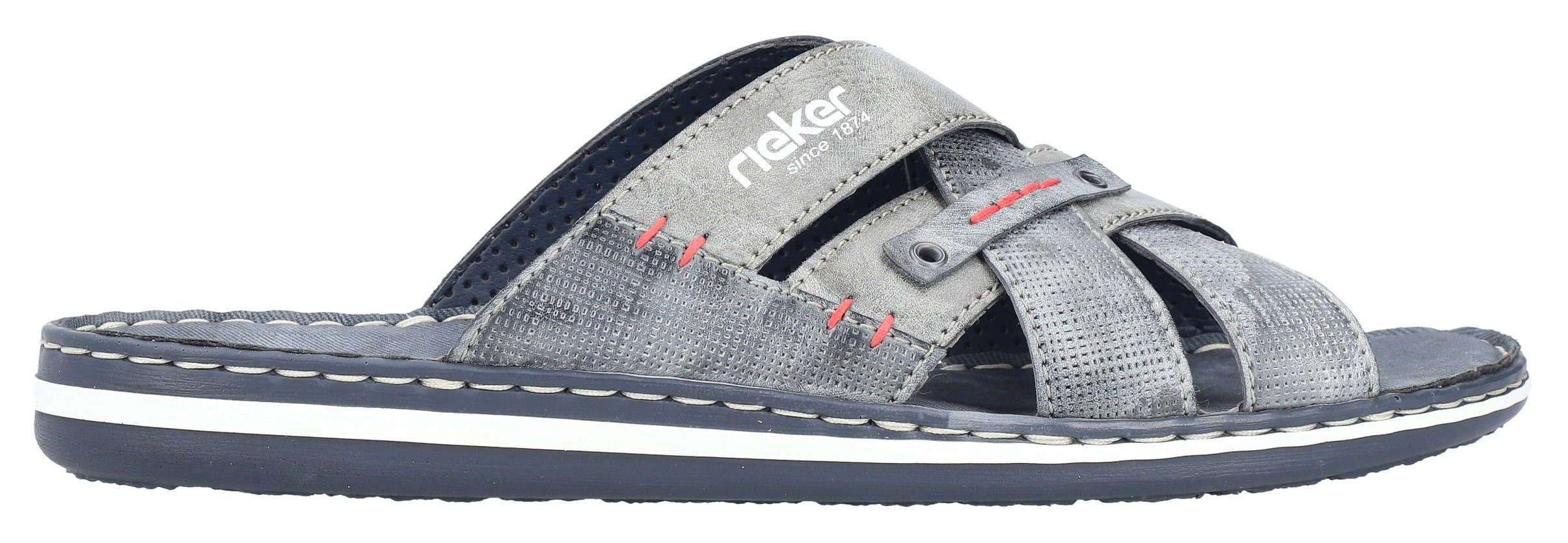 Rieker Slippers , zomerschoen, slippers, badschoen met gekruiste bandages