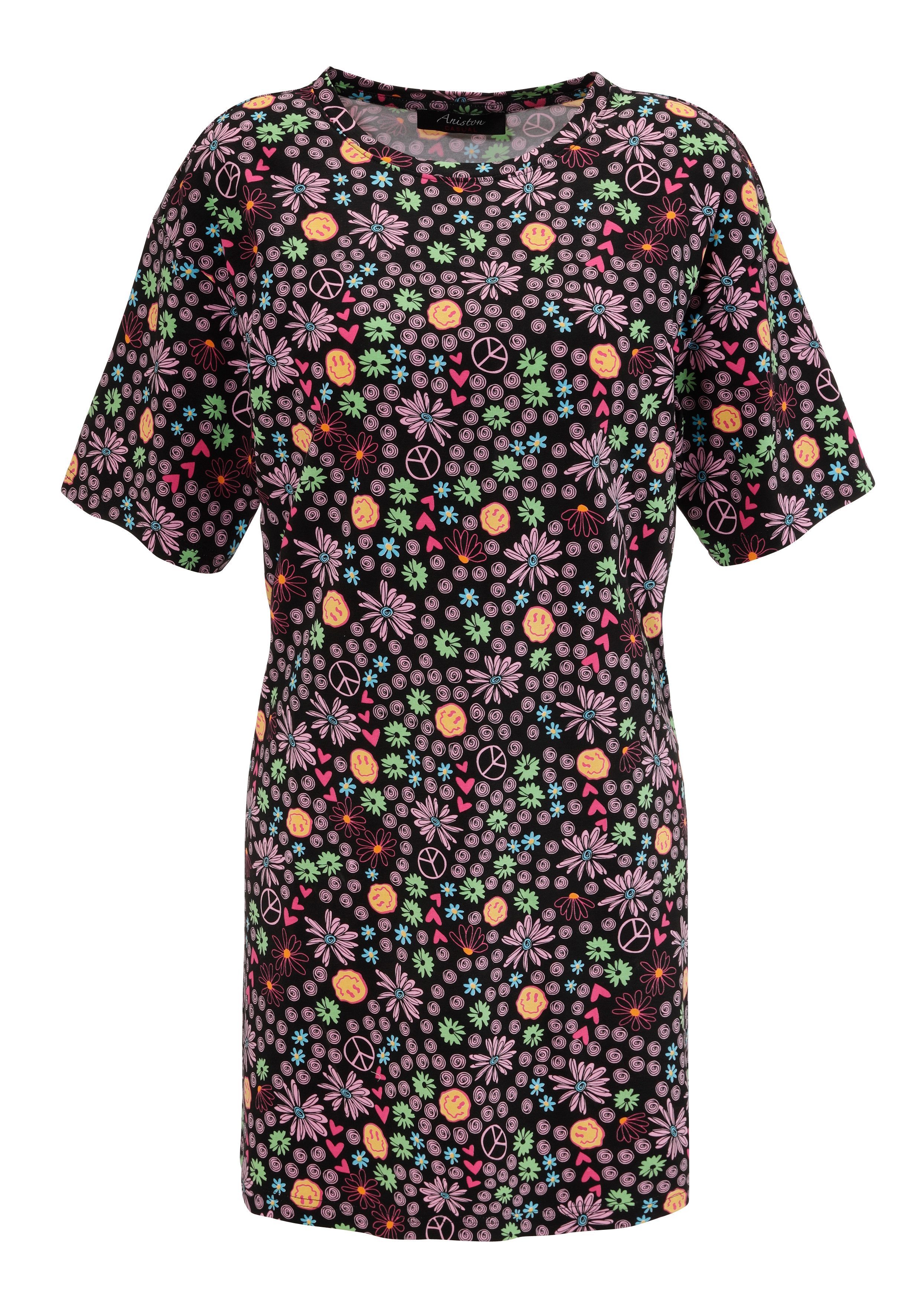 Aniston CASUAL Zomerjurk met kleurrijke, extravagante print - nieuwe collectie