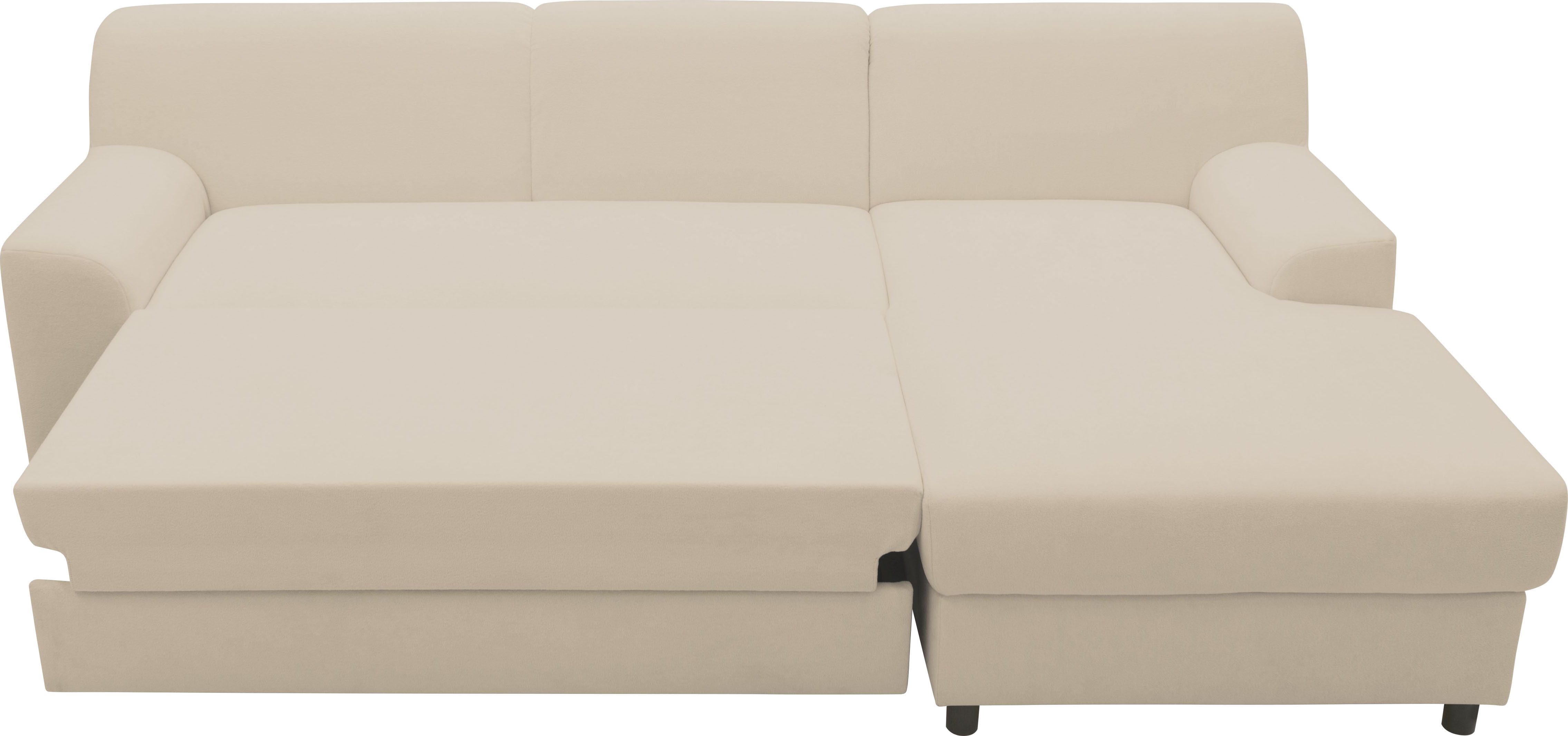 INOSIGN Hoekbank Turah 2, L-vorm, in Cord en waterafstotende microvezel, Vering B/D/H: 241/146/79 cm, incl. sierkussen, optioneel met bedfunctie