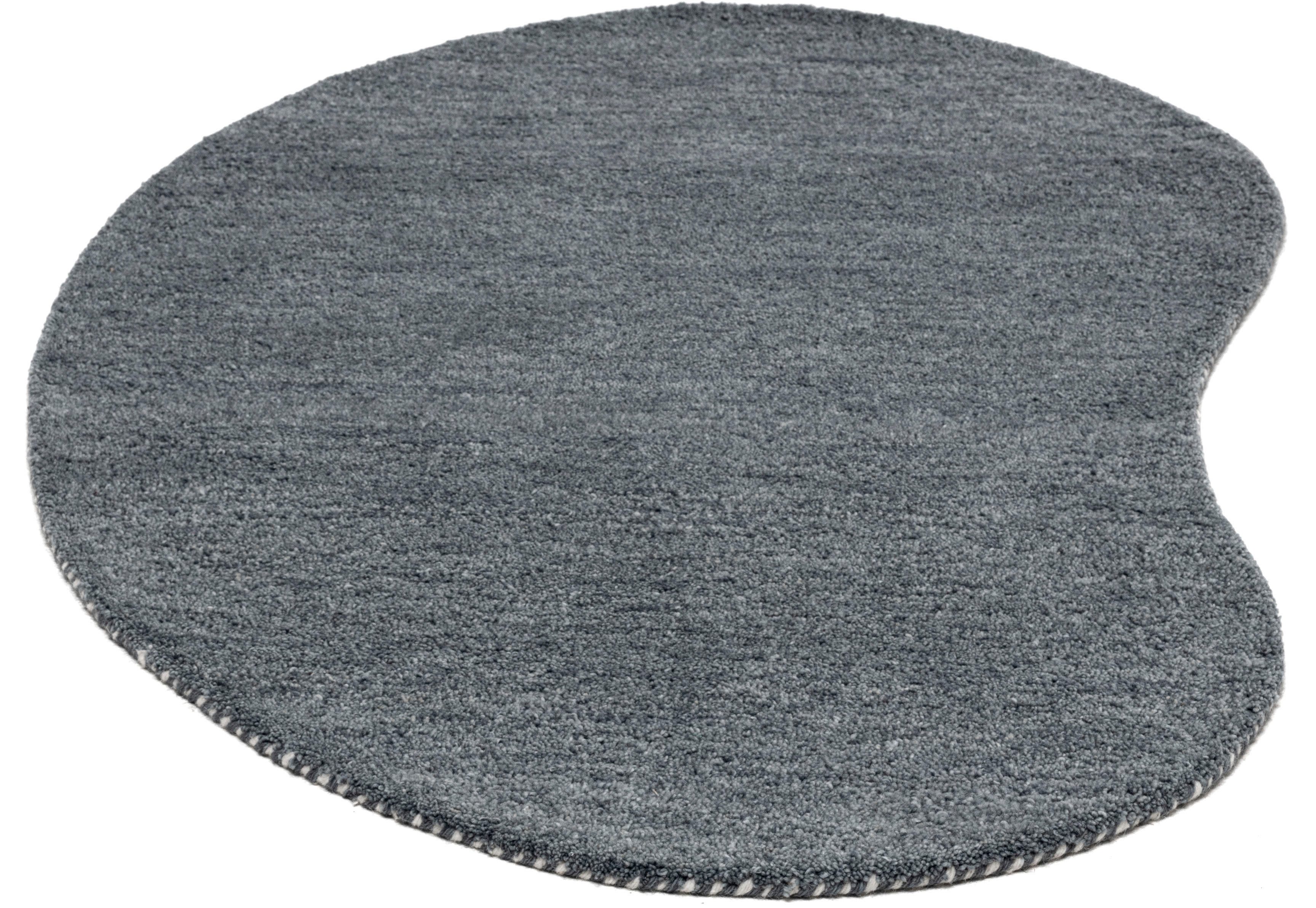 THEKO Wollen kleed Gabbeh uni, Handgeweven vloerkleed, mêlee, zuivere wol, met de hand geweven