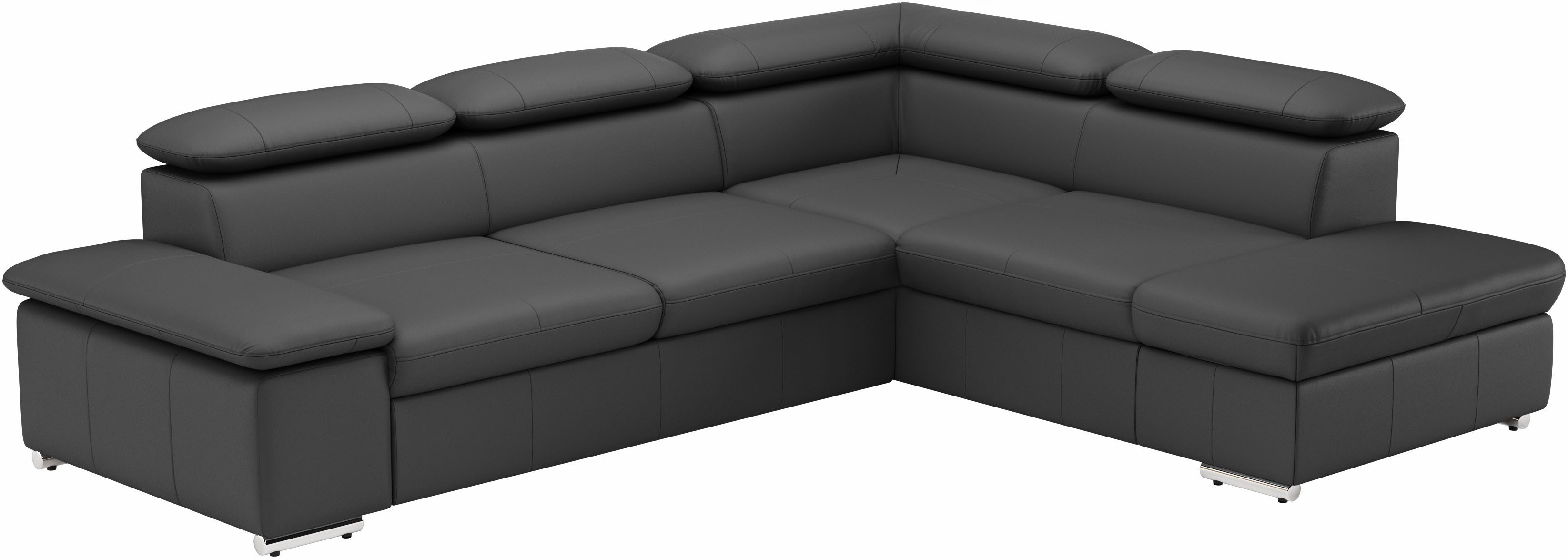 sit&more Hoekbank Valentine, L-vorm, bank met verstelbare arm- en hoofdsteun