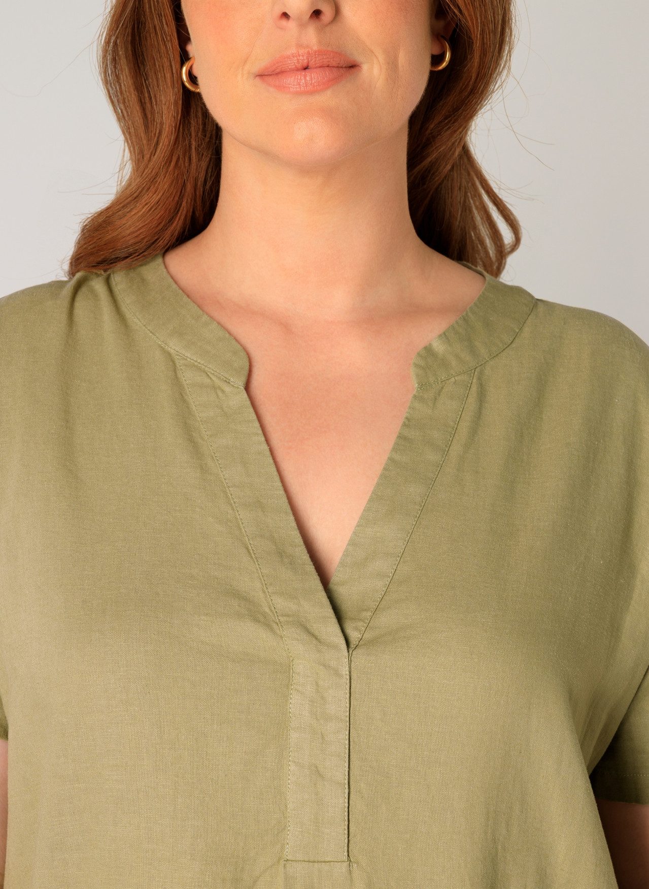 Base Level Curvy Tuniekjurk Yacinthe met linnen