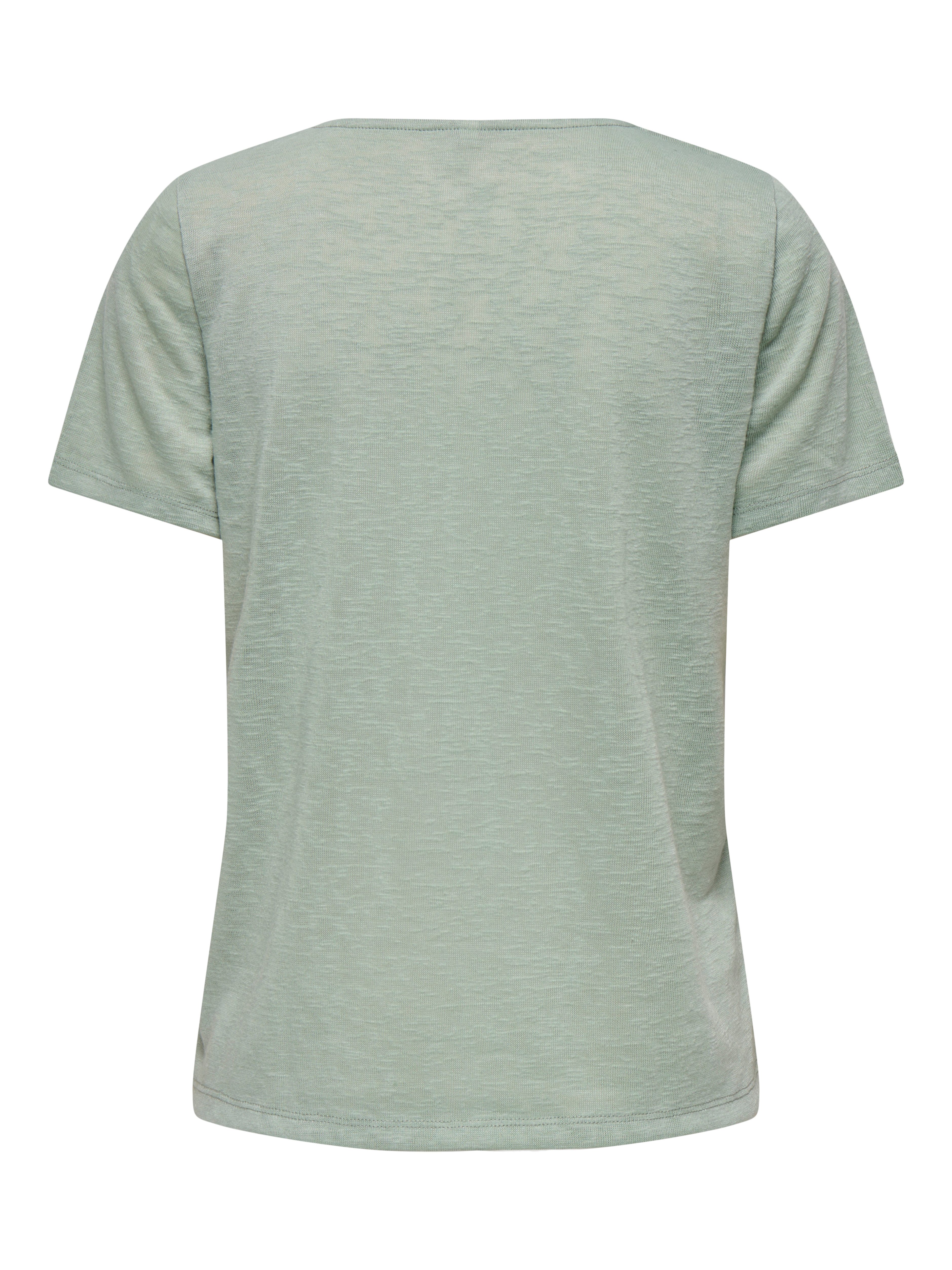 Only Shirt met V-hals ONLZOLA LIFE S/S V-NECK LACE TOP JRS