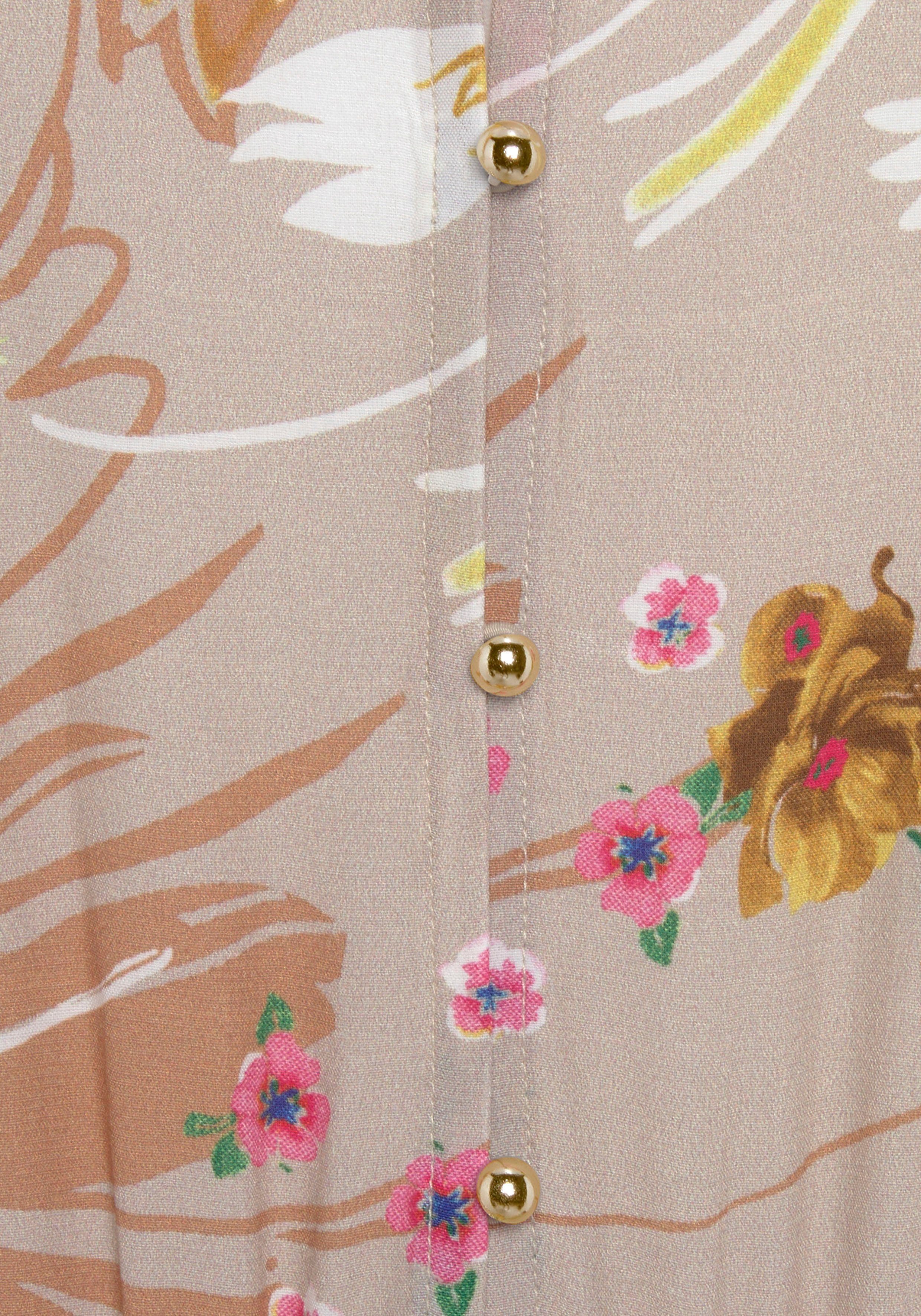 Lascana Maxi-jurk van geweven viscose in aloverprint, zomerjurk, strandjurk